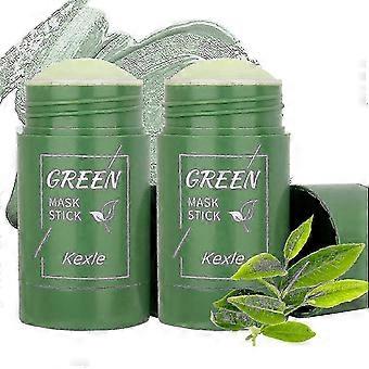 2 Pcs Green Tea Mask Stick Blackhead Remover Deep Cleansing Smearing Clay Moisturizes Oil Control Purifying Clay Mask
