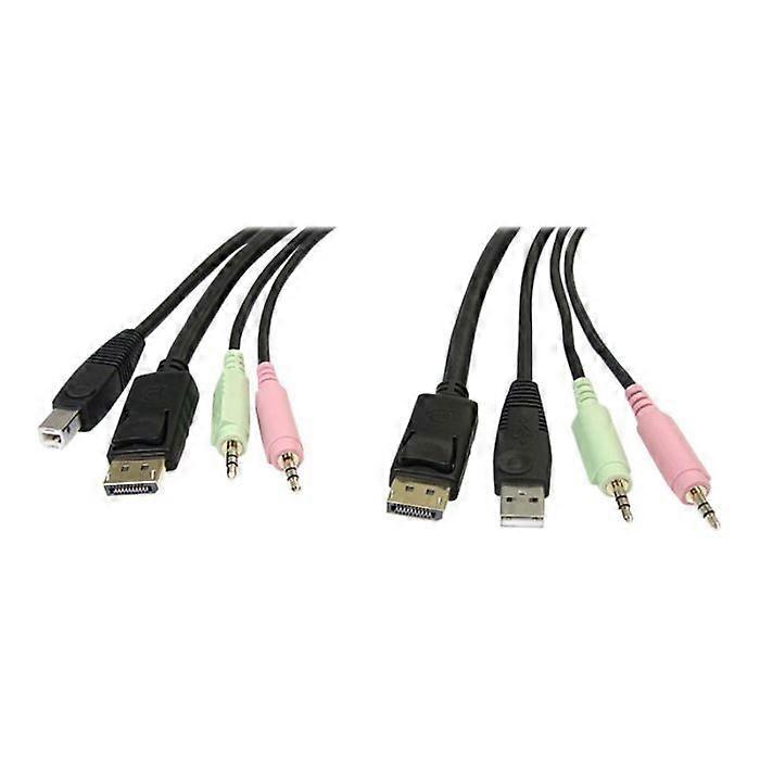 6ft 4-in-1 USB DisplayPort® KVM Switch Cable with Audio and Microphone - STARTECH