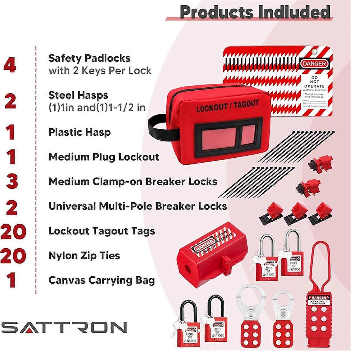 Lockout Tagout Kit Lockout Hasps,Safety Padlocks,Plug Lockout | Fruugo SE