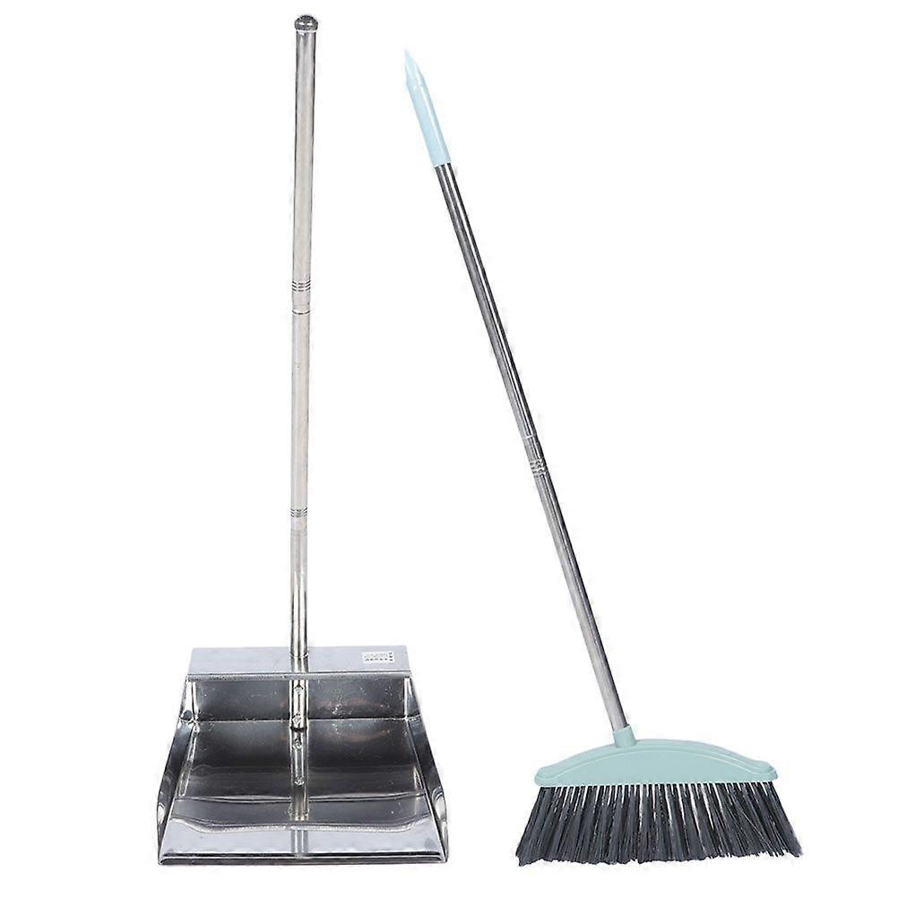 1 Set Sweeping Broom Dustpan Kit Stand Up Dust Pan with Long Handle Floor Cleaning Tools