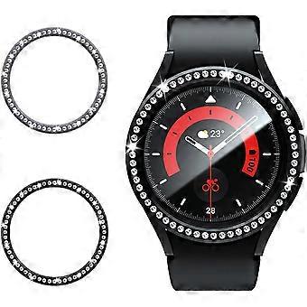 2pcs Bezel Accessories For Watch 6 47mm Bezel, Pc Bezel Ring Cover Anti Cover Decor For Galaxy Watch 6 47mm Grey-Black