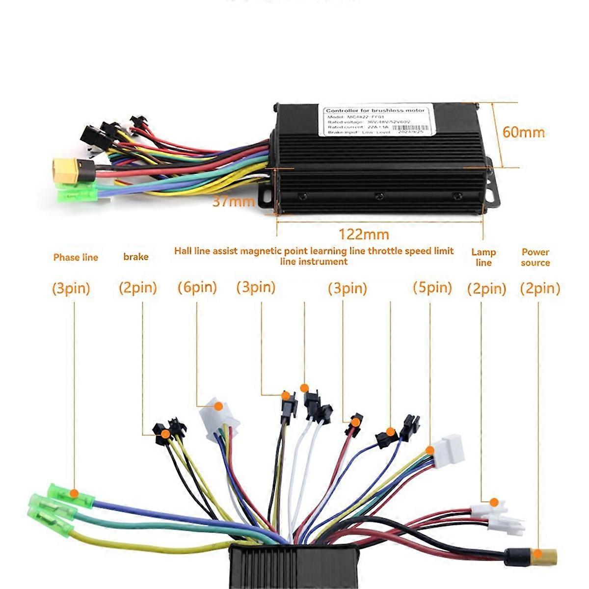 Electric Bicycle Kit with 3 Mode Controller 36V 48V 22A with S869 LCD Display and Thumb Throttle fo