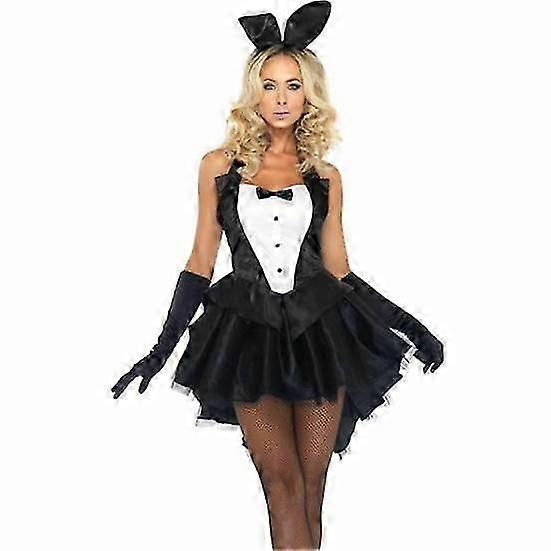 3個女性バニータキシードドレスグローブヘッドバンドハロウィンコスプレコスチュームセット