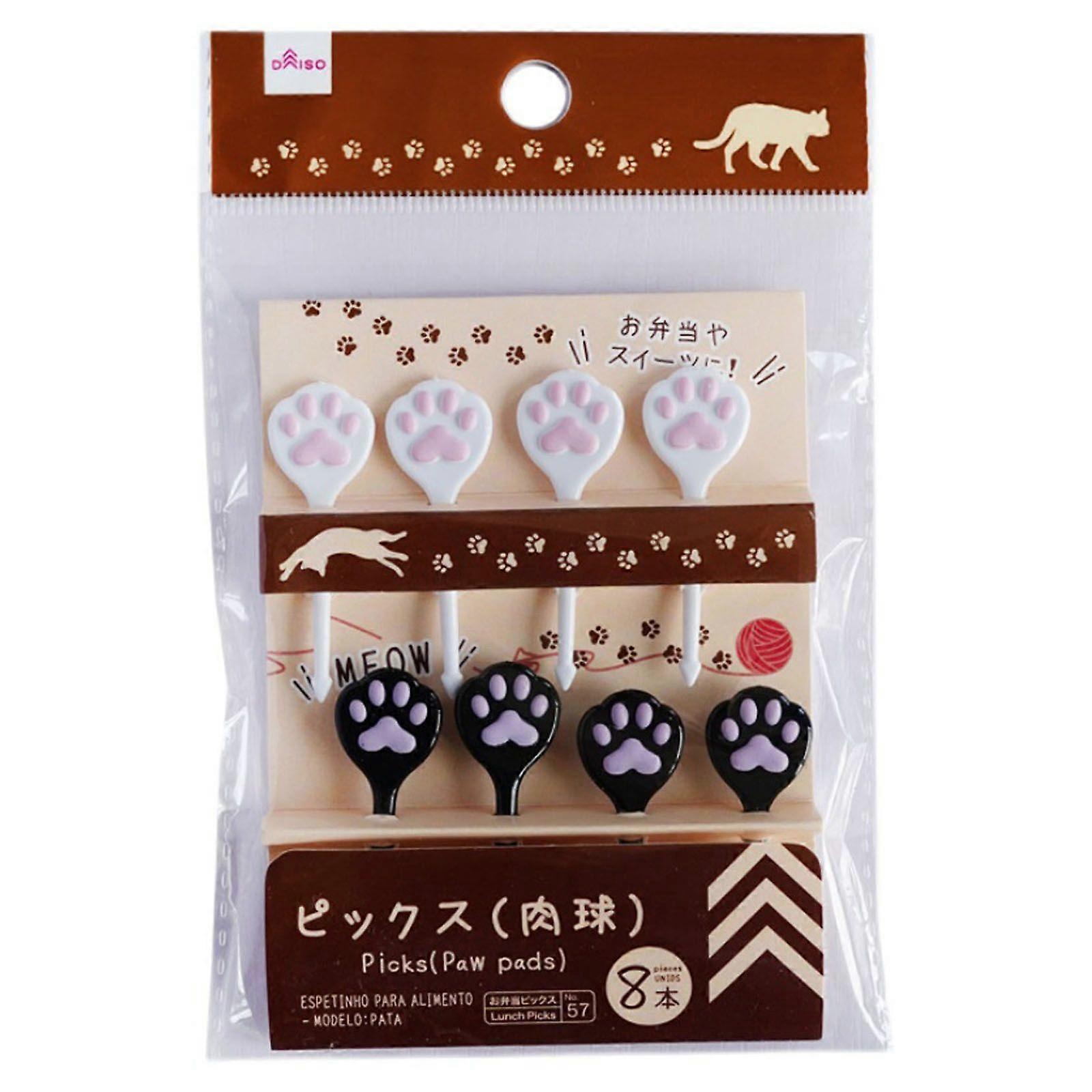 8pcs Small Luck for Cat Salad Tiny Fork Mini Cake Picks Fruit Toothpick Plastic