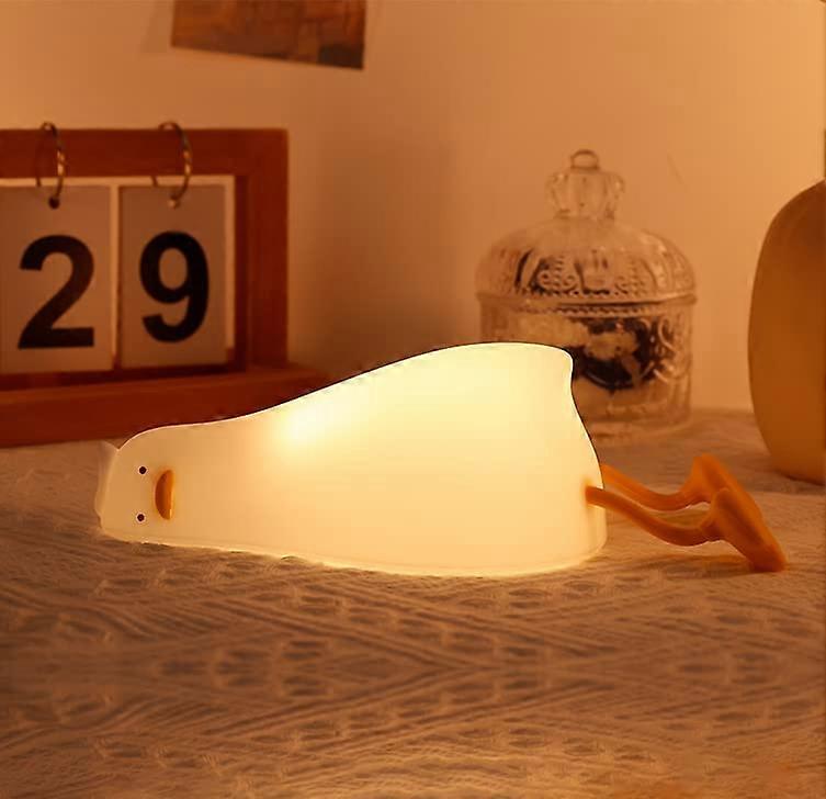 Cute Light Up Soft Silicone Nursery Duck Lamp with Touch Control & Rechargeable & Timer & Dimmer for Kids Birthday Festival