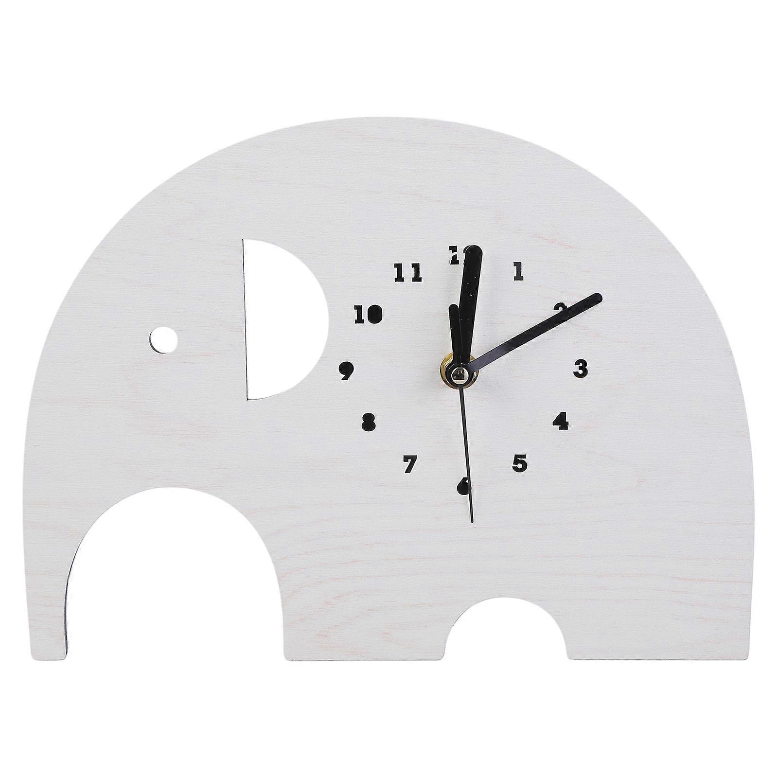 Elefantklocka i trä, hängande digital display, UV-tryckt dekorativ prydnad för hem, lekrum, hantverk, flerfärgad