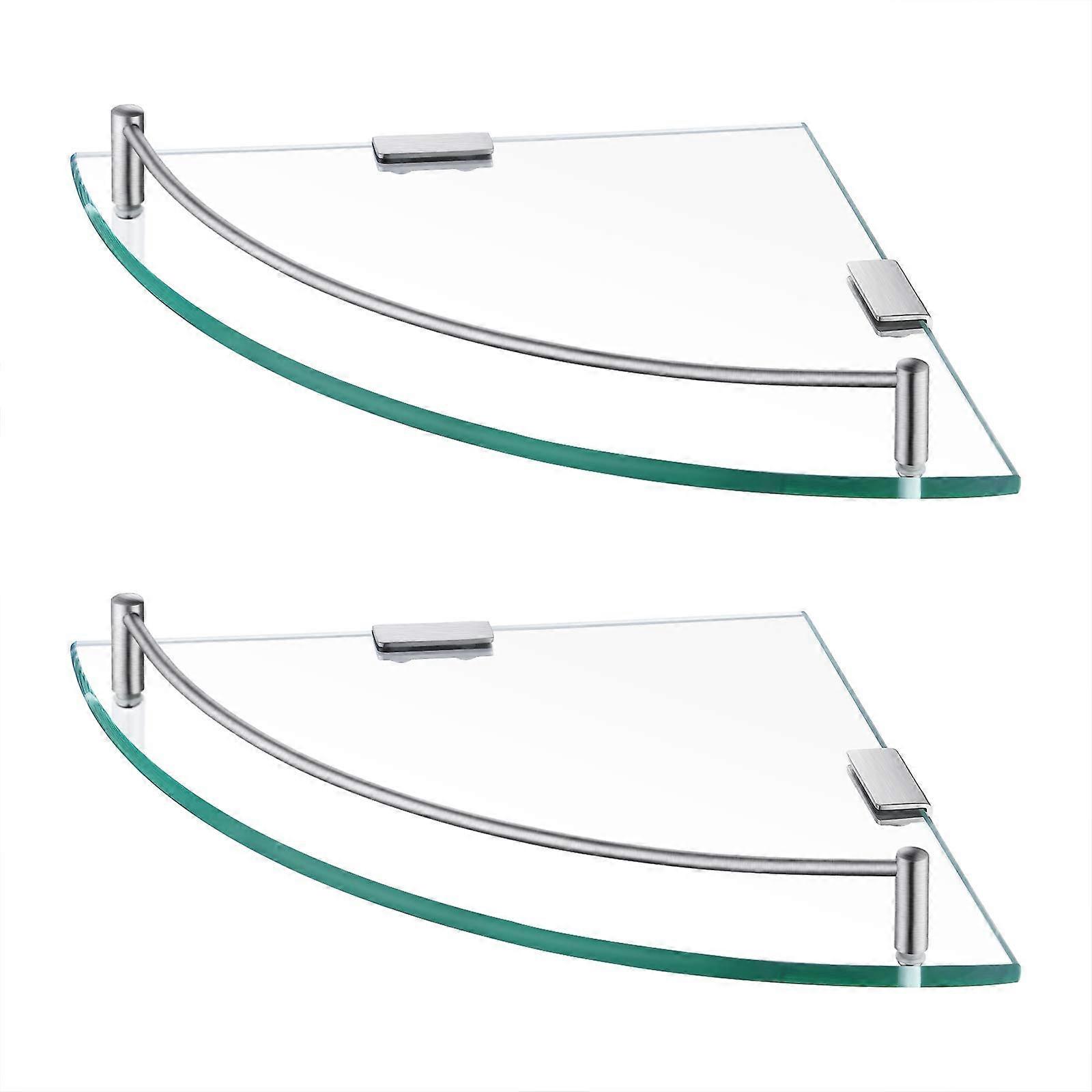 2 Pack Tempered Glass Corner Shelf for Bathroom