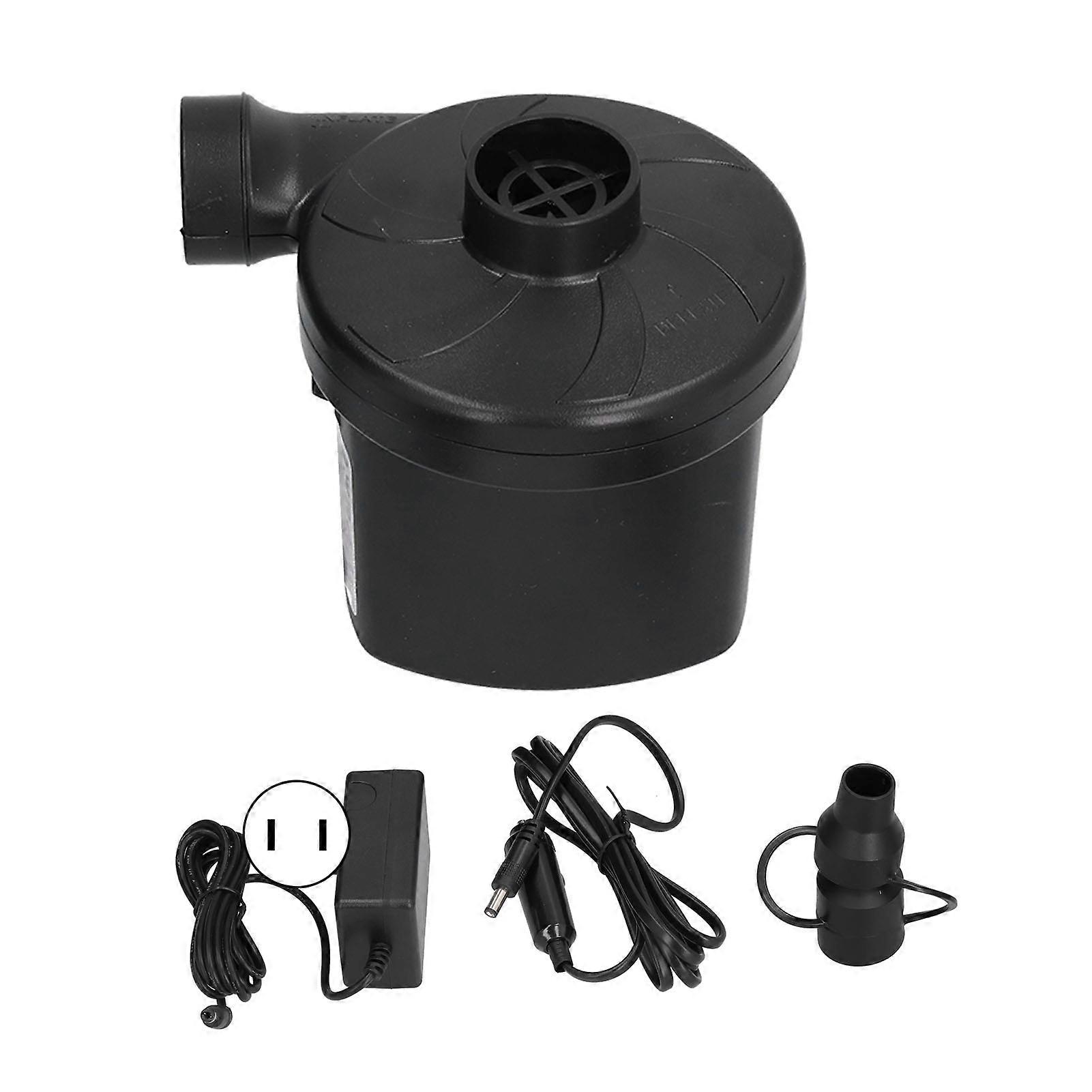 DC 12V Electric Air Pump Portable Multi‑Function Inflator Pump with 3 Nozzles for Outdoor Camping 100‑240V