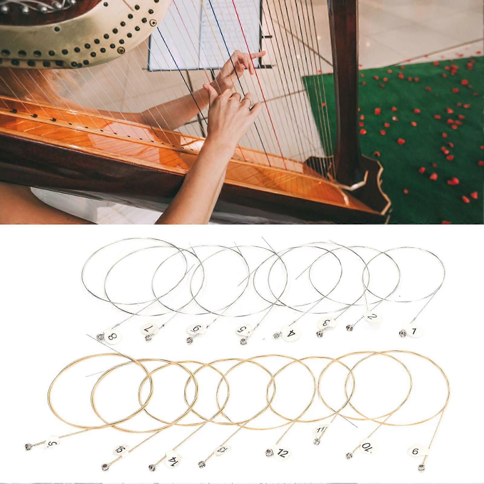 Lyre Strings Rivet Set Comfortable Resonance Effect Light Weight Beautiful Sound Small Lyre Strings Replacement 