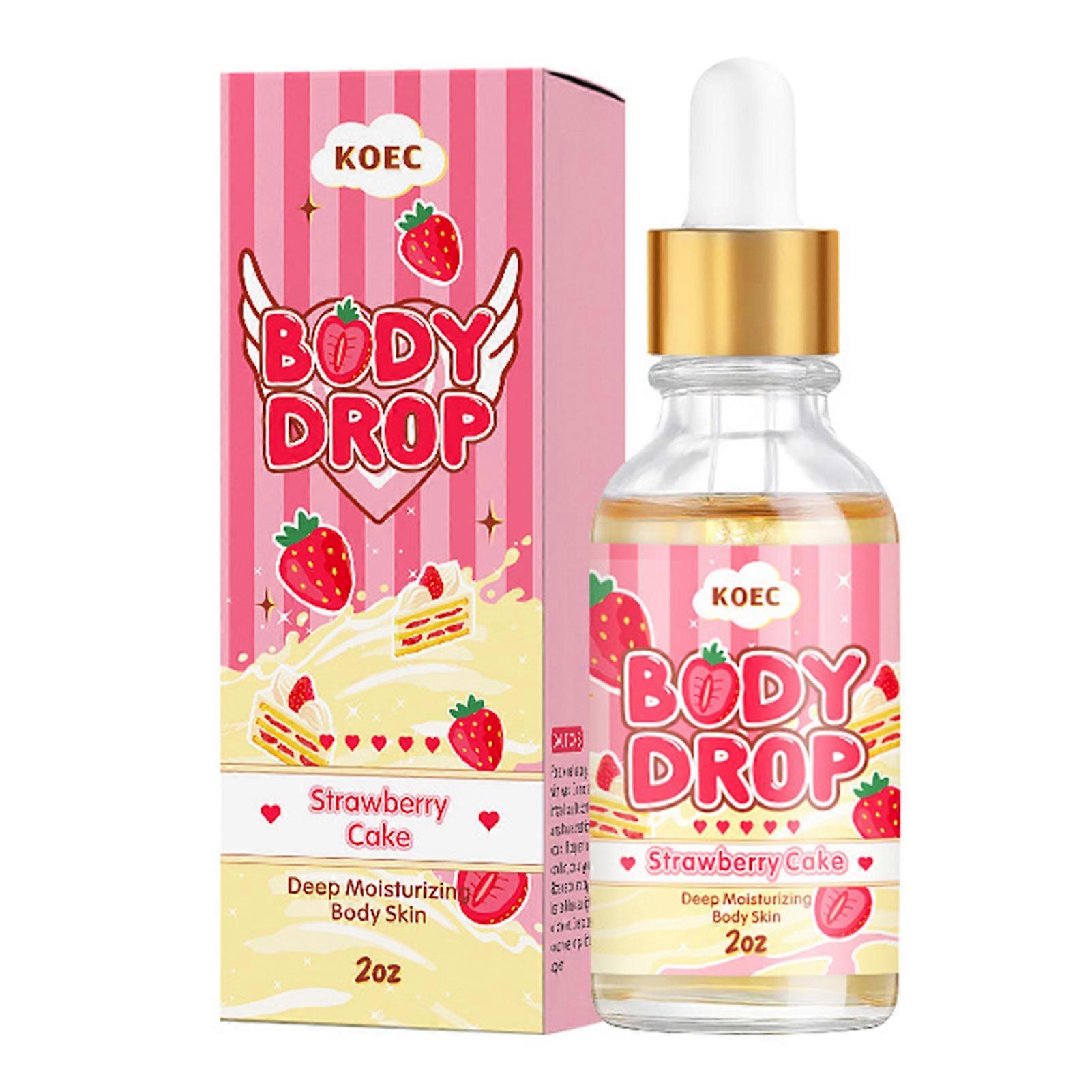 Body Juice Oil Strawberry Shortcake, Strawberry Pound Cake Hand Crafted Body Oil Scented, Hydrating and Moisturizing
