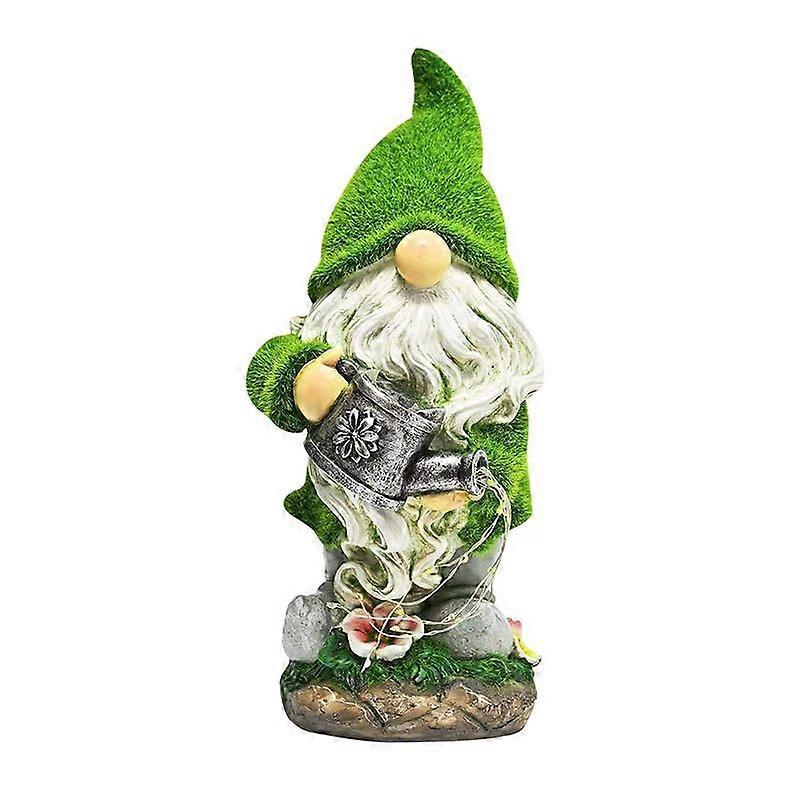 Garden statue outdoor decoration, solar resin sculpture, suitable for terrace lawn courtyard porch, decoration housewarming garden gift