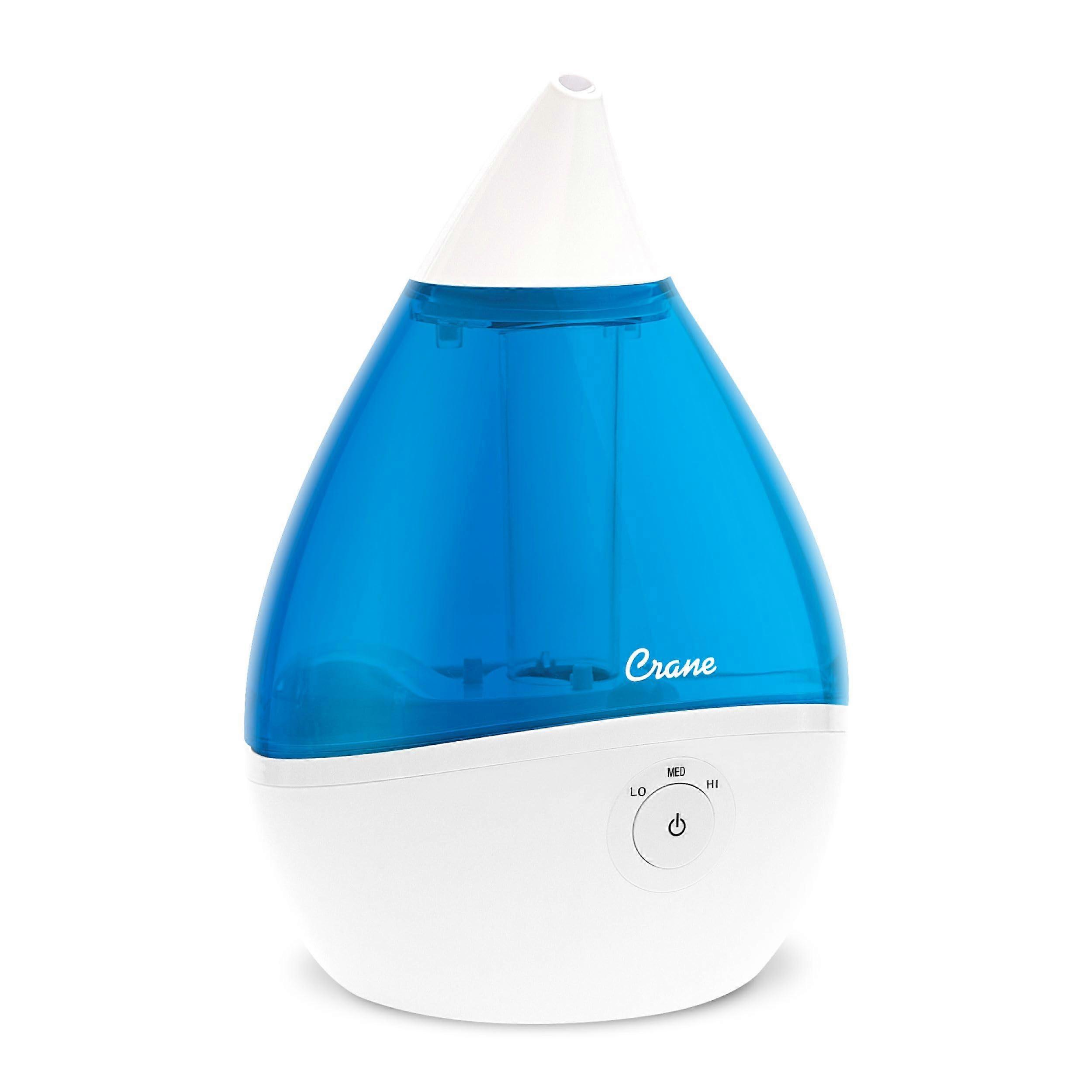 Crane Dropton Ultrasonic Humidifier, 0.5 Gallon Cold Fog Moisturizer for Bedroom and Office, Compact Size, White