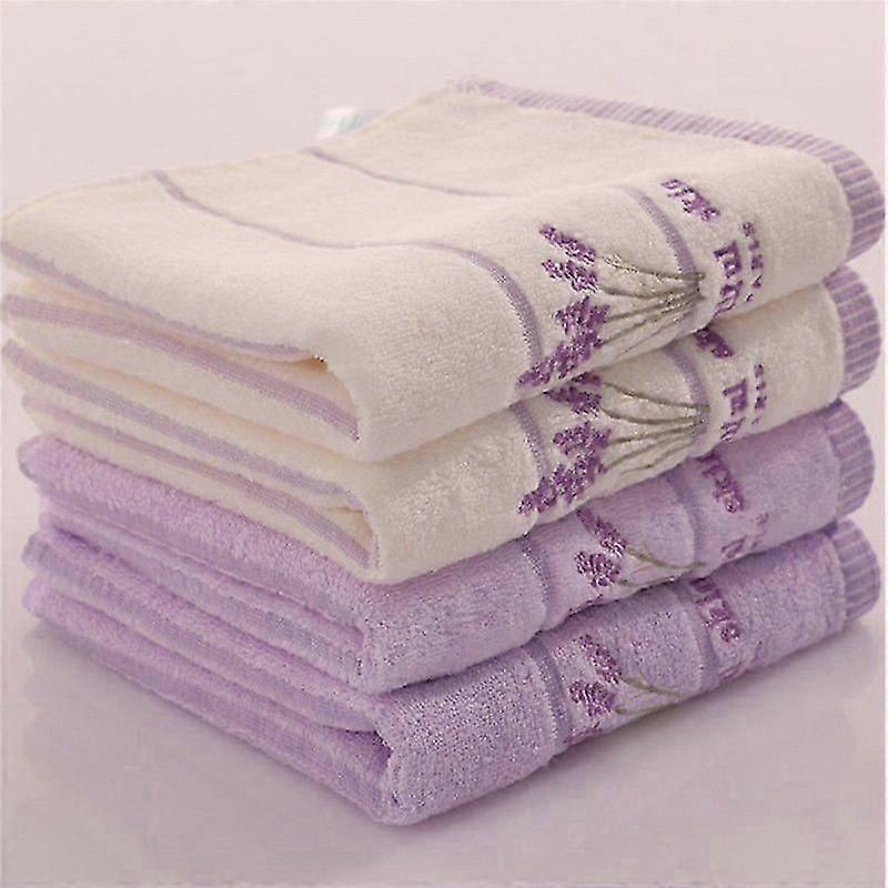 Bomull Broderi Lavendel Aromaterapi Soft Bath Hand Face Håndkle Sheet Set