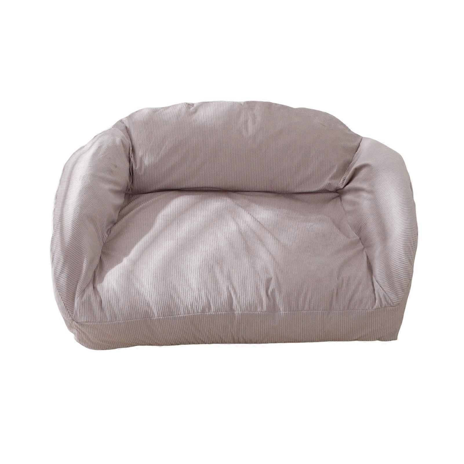 Pet Sofa Bed Super Soft Cat Couch Bed Widen Sleeping Area, AntiSlip Bottom, Grey XL