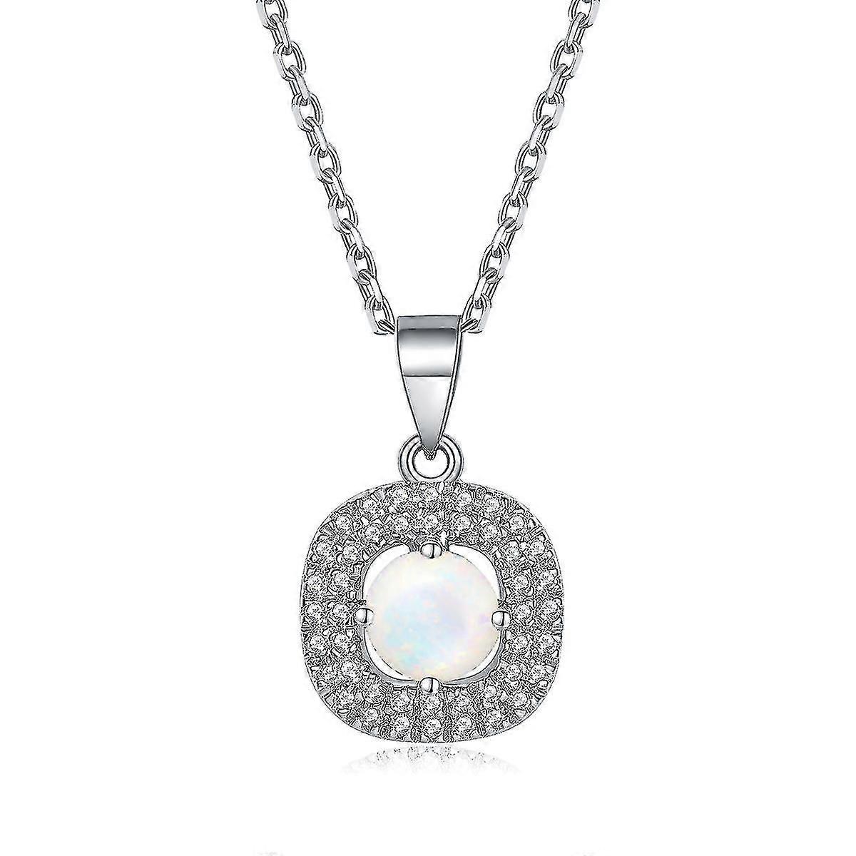 Simplu zircon pandantiv S925 Sterling argint colier de damă moda Square colier High-end Accesorii Red