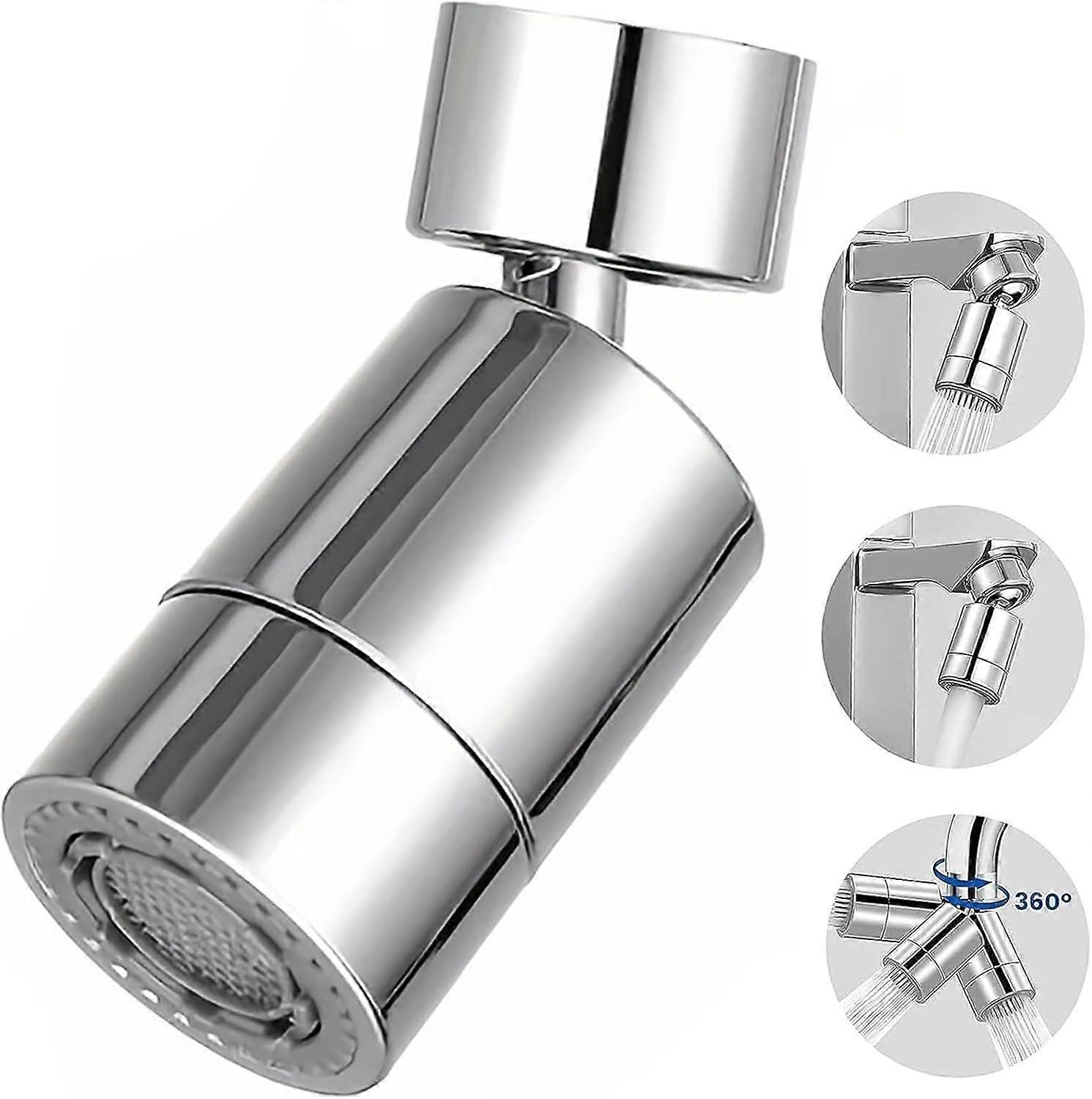pcs Silver 360 Swivel Faucet Aerator, 2 Modes Kitchen Faucet Nozzle, Water Saving Faucet Aerator, For Bathroom Kitchen Sink Faucet