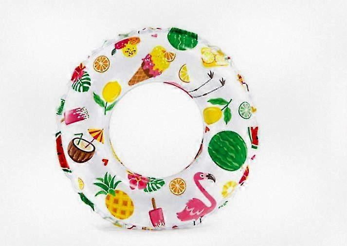 1pc Inflatable Sparkling Pool Float Tube Swimming Ring with Beach Ball Random Design