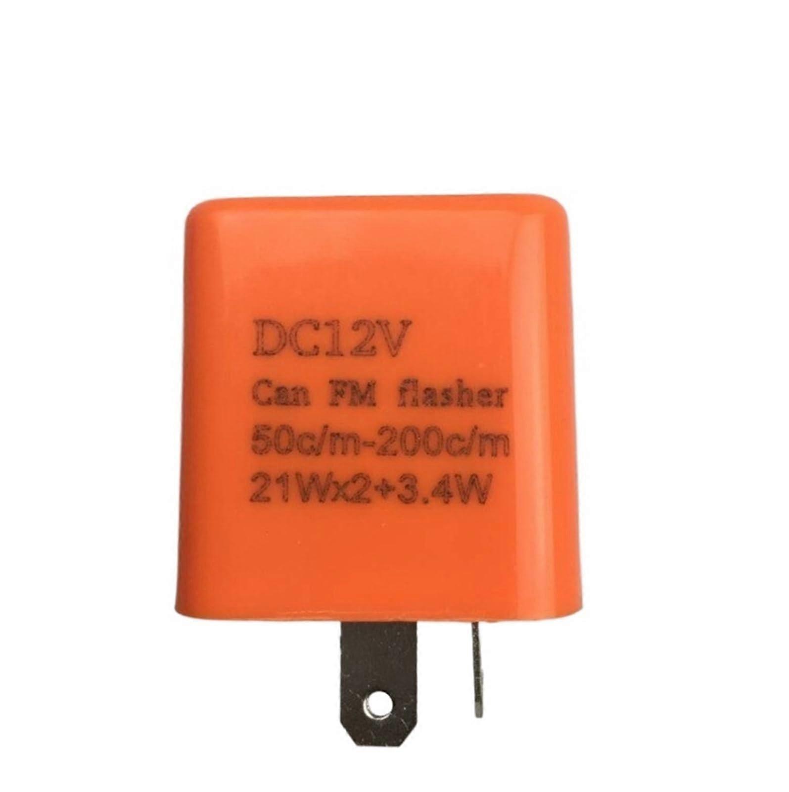12V Speed Adjustable 2 Pin LED Electronic Flasher Relay For Motorcycle Turn Signal Direct Replacement Hazard Warn Orange