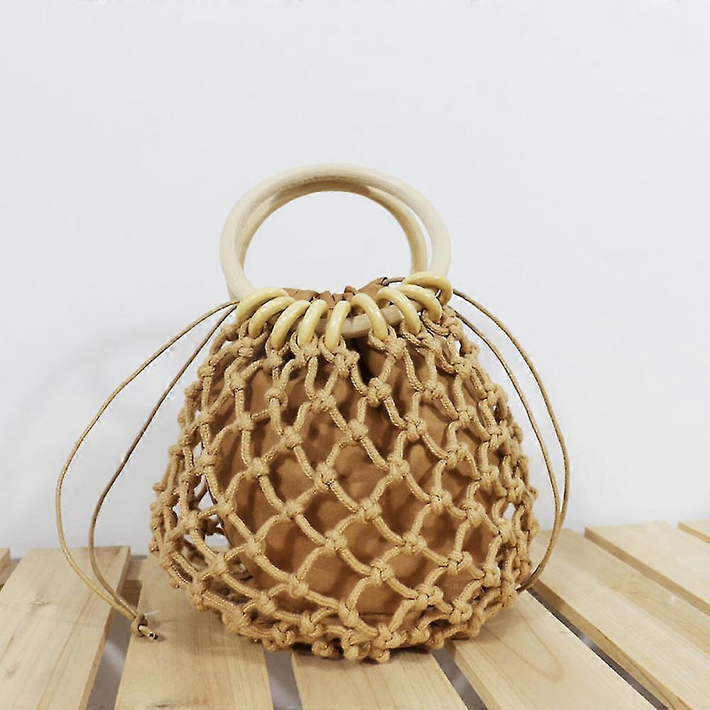 Stro Vrouwen Mesh Bag Handgeweven Tassen Strandtas