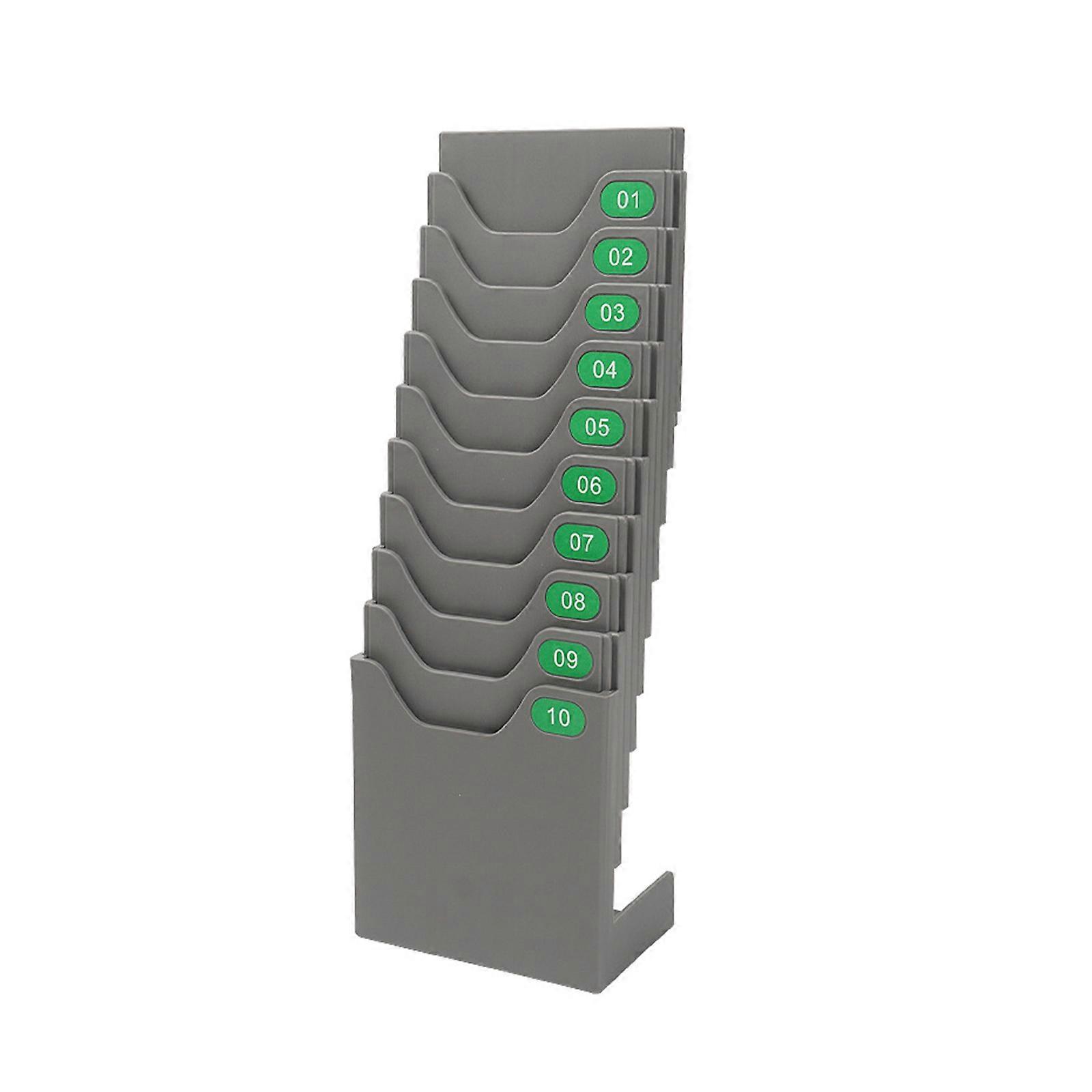 Expandable Time Card Holder Stand Organizers for Efficient Attendance Management with 10 Pocket Slots Easy Installation