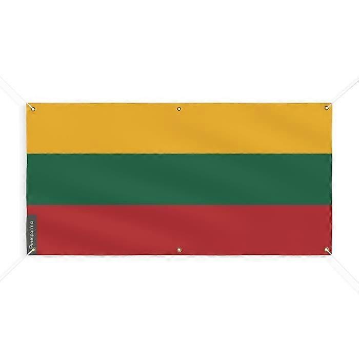 Lithuania Flag Banner - PIXELFORMA - 6 Eyelets - 120x240cm - Polyester
