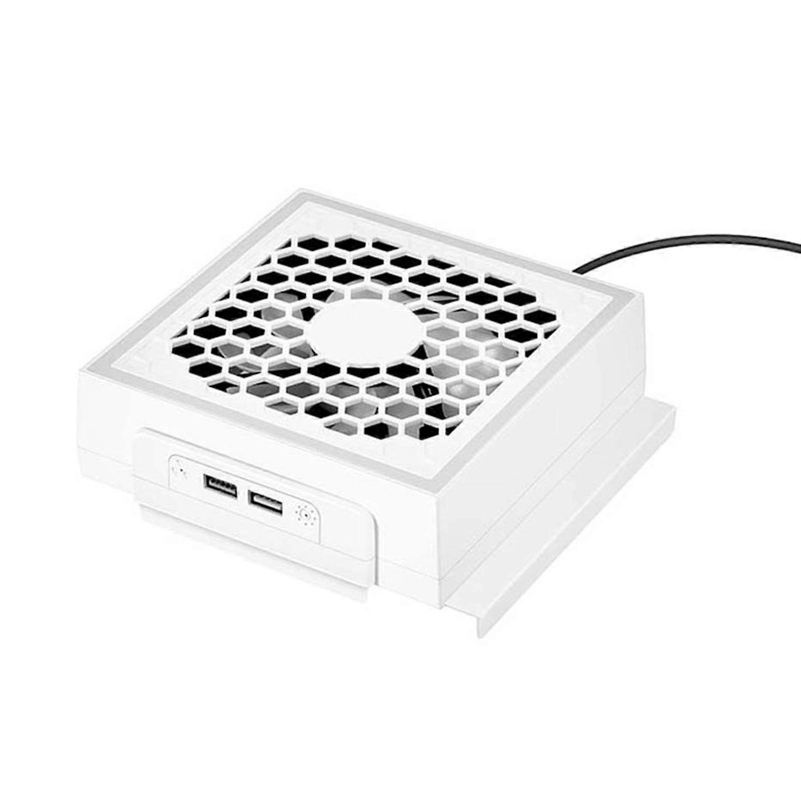 Side-mounted Cooling Fan for XB Series S with RGB-Light Strip, 3-level Adjustable Console Cooler 1600/1800/2000rpm