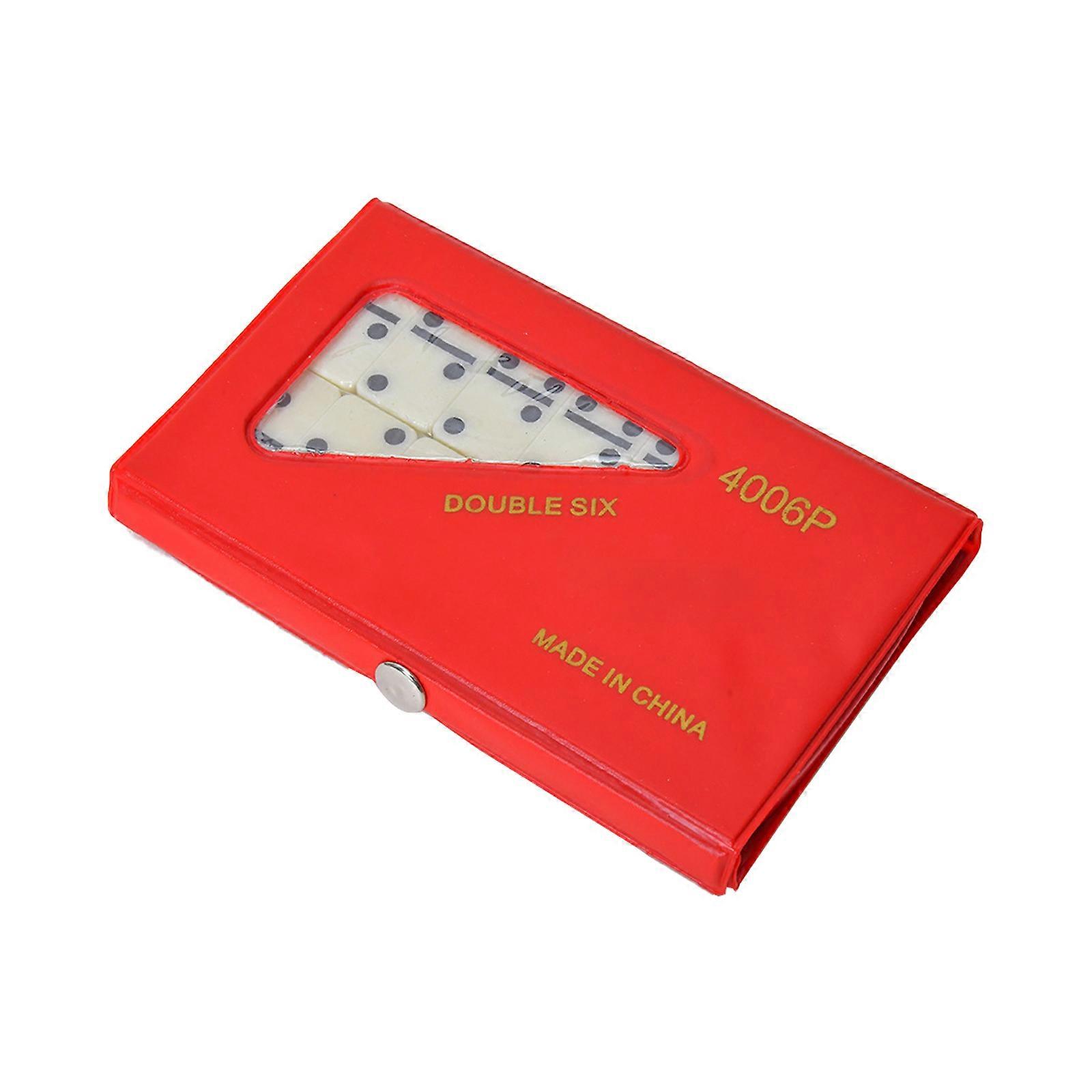 Complete Set of 28 Double Six Dominoes Brain Teasers and Fun Standard Dominos Double Six for Educational Play Red