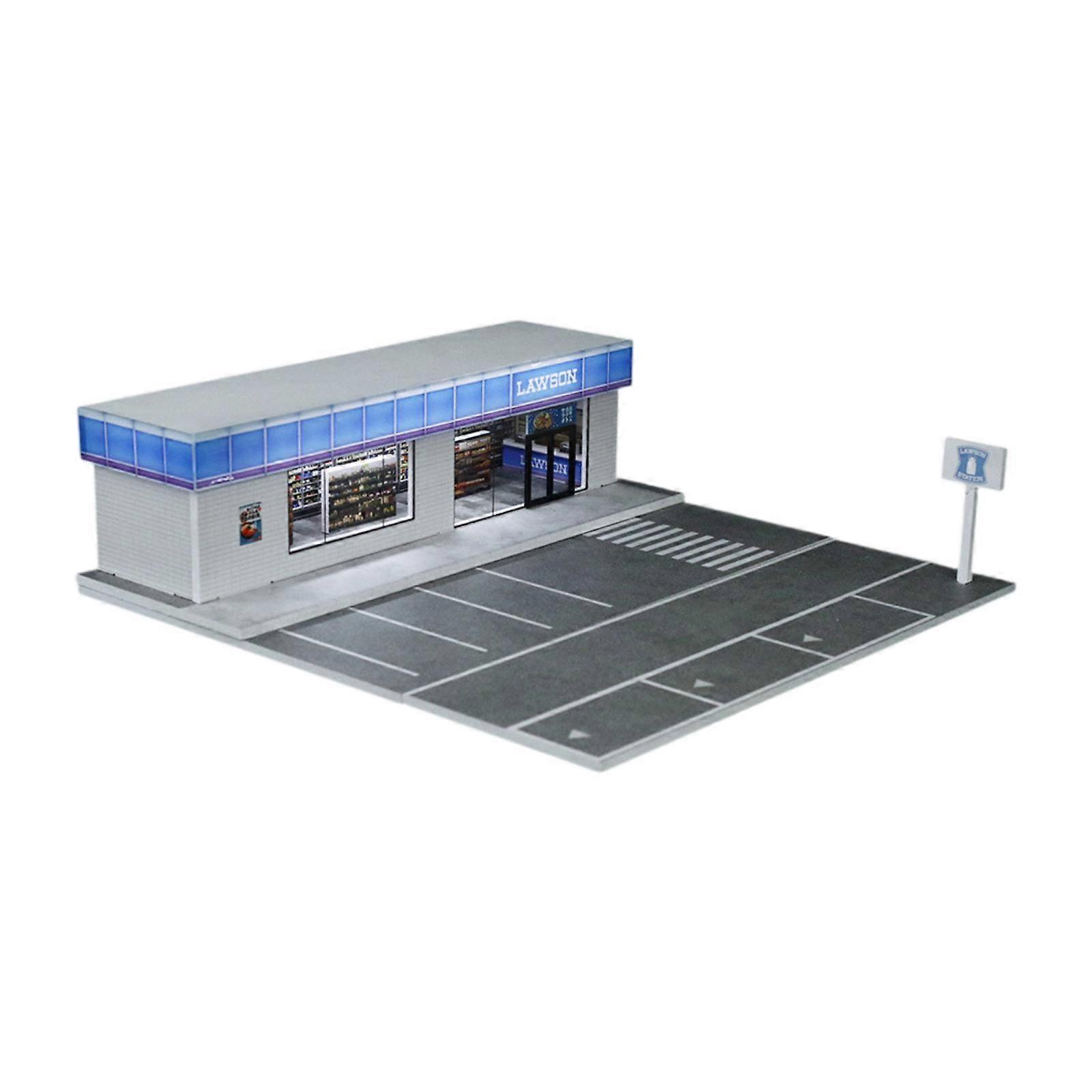 1:64 Diecast Model Car Display Case Miniature Scene for Mini Dolls Car Toys