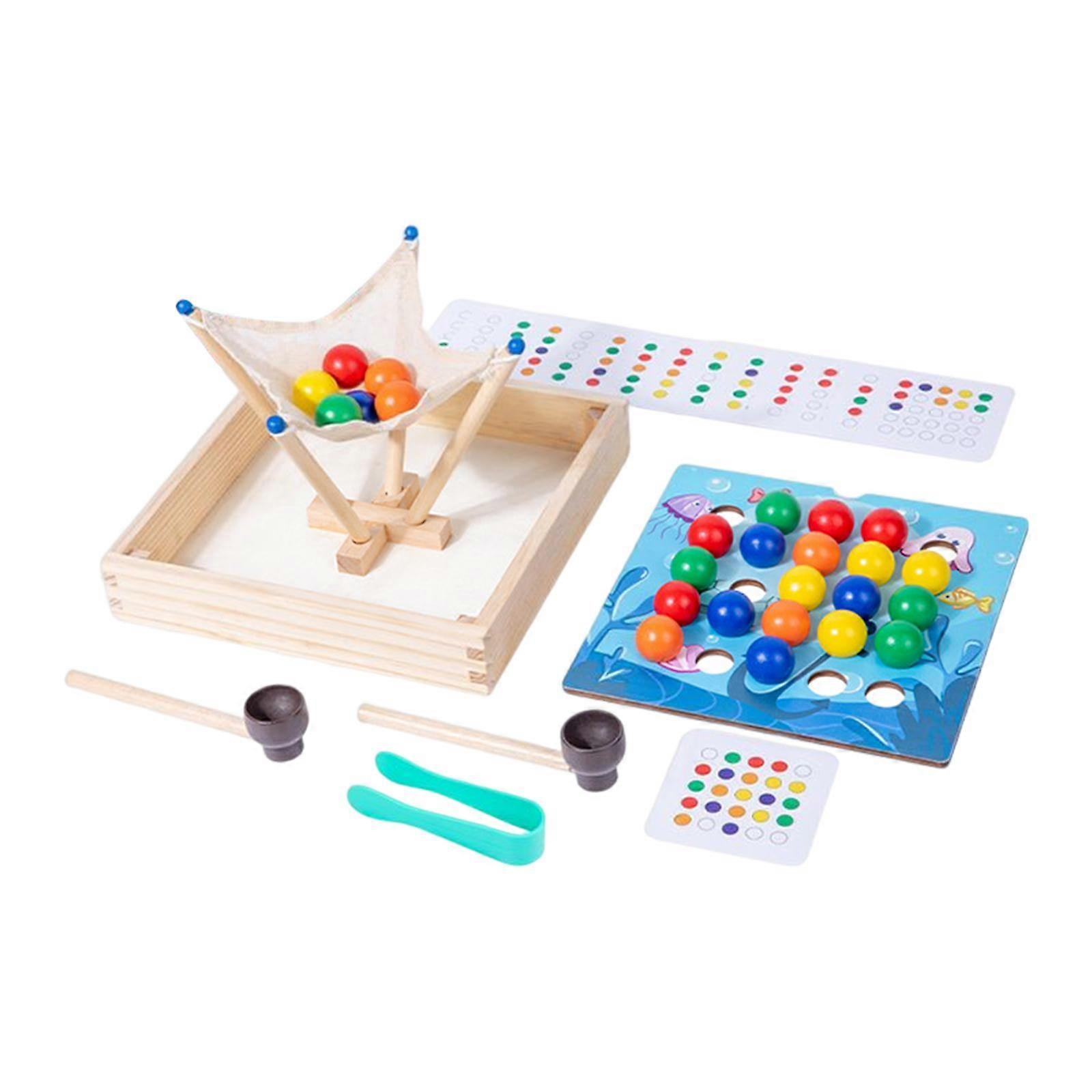Board Bead Game Fine Motor Skill Learning Toy Puzzle Sorting Stacking Toy for