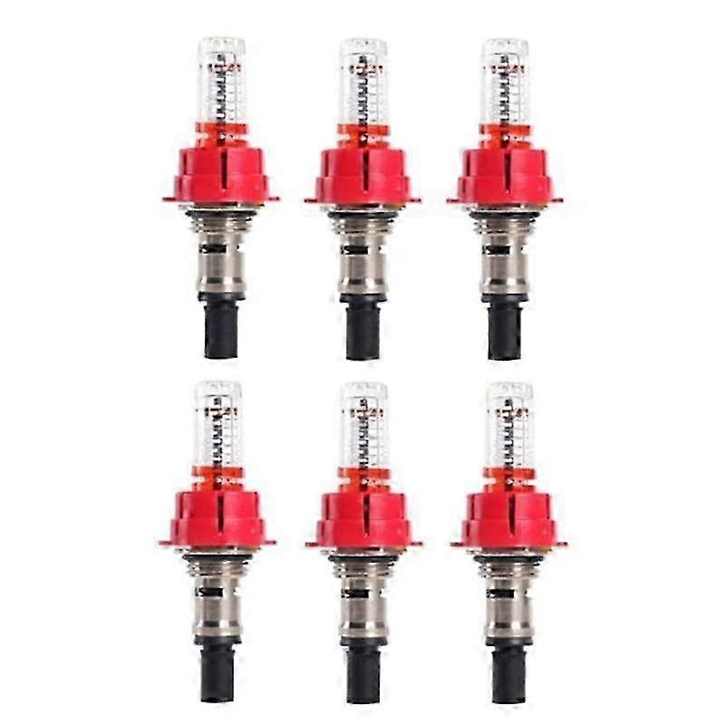 6 Pcs Underfloor Heating Manifold Flow Meter, Visual Flow Monitoring Regulator for Underfloor Heating Systems(1/2)