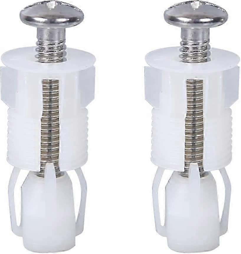 2PCS Plastic Toilet Seat Hinges with Top Fixings and Toilet Seat Screw Fixtures for Standard WC Blind Hole Applications