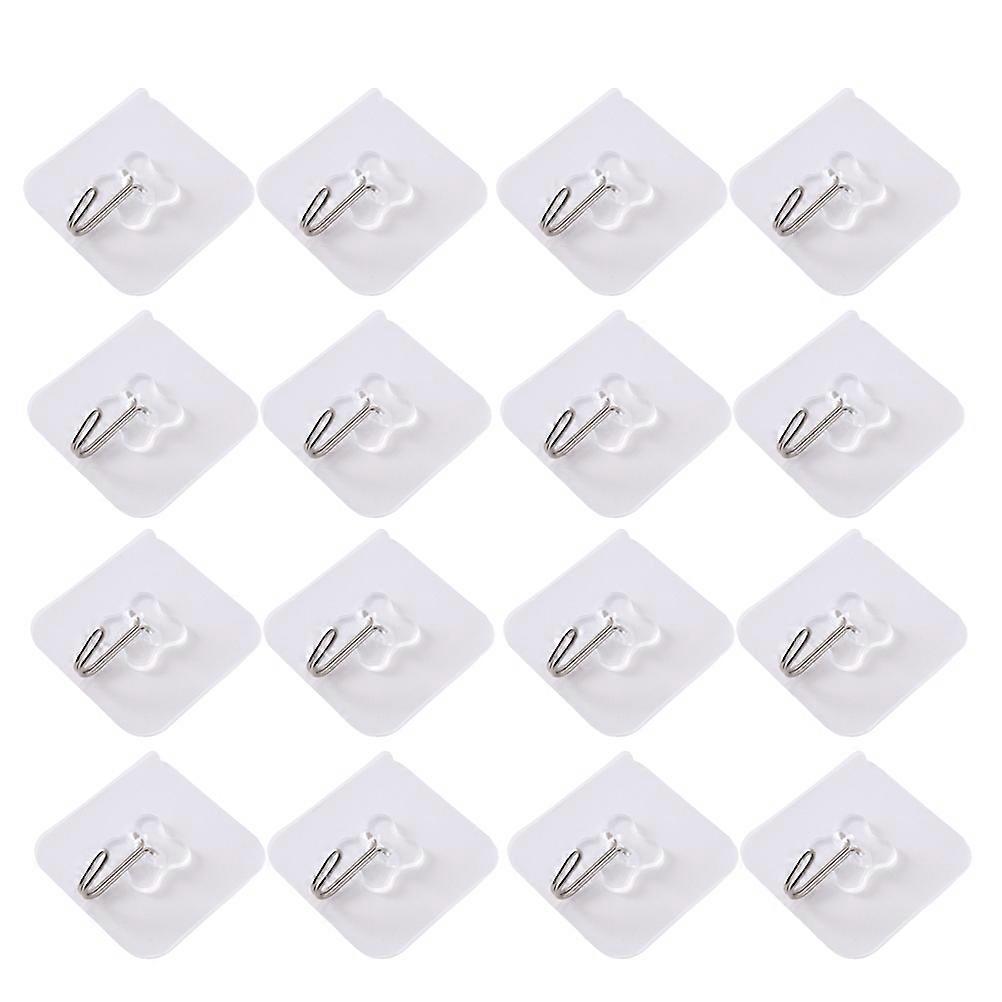 16 Pcs Wall Hooks Reusable Seamless Hooks Waterproof Self Adhesive Clothes Hooks for Home Bathroom Kitchen
