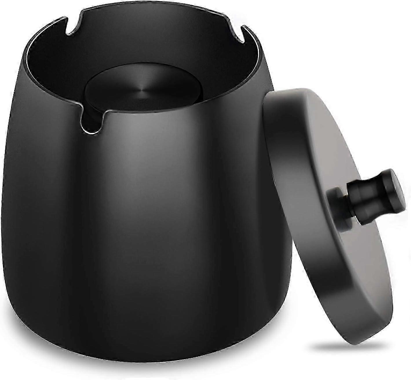 Cendrier en acier inoxydable avec couvercle - Robuste pour une utilisation intérieure et extérieure