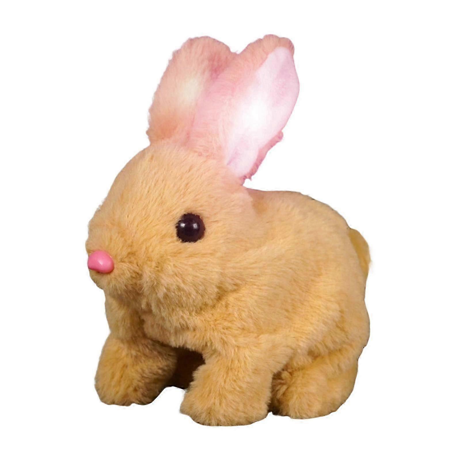 バンビーリアルな話すウォーキングバニーのおもちゃ、イースターインタラクティブぬいぐるみロボット