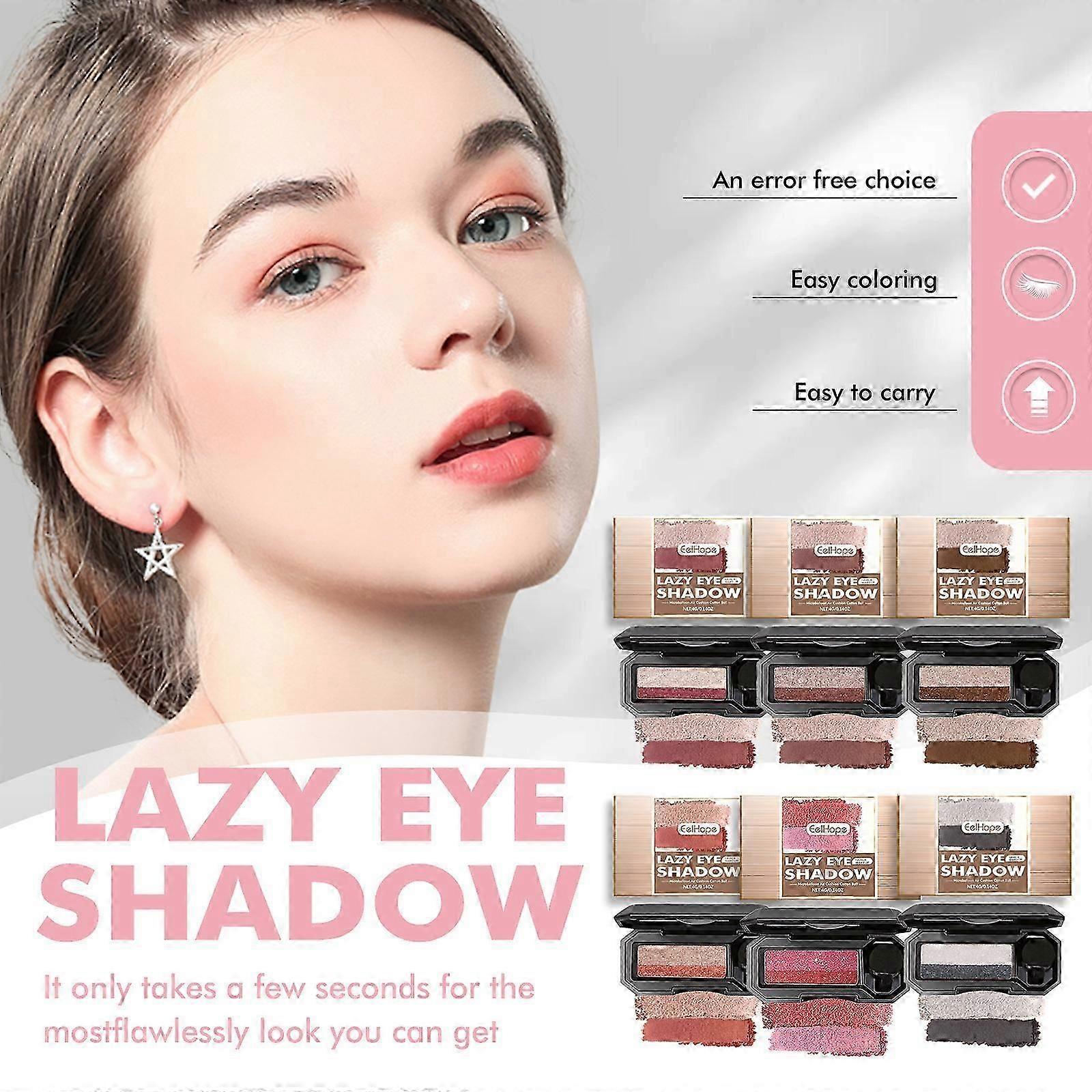 Perfect Two-Tone Eyeshadow, 2024 New Two-Tone Eyeshadow, Two-Tone Makeup Eyeshadow, Waterproof Durable Eyeshadow, Lazy Eye Shadow