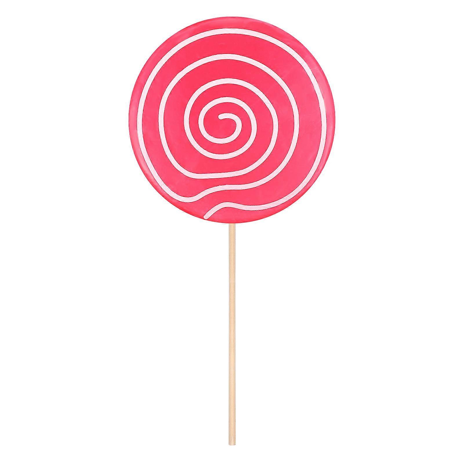 Rosy Plastic Lollipop Photo Props for Kids Craft Accessories Realistic Design 6 Pieces