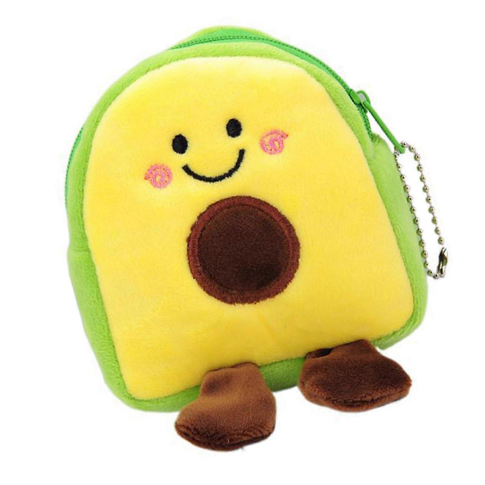 Avocado Plush Purse Wallet Multifunctional Portable Cartoon Fruit Zipper Coin Bag