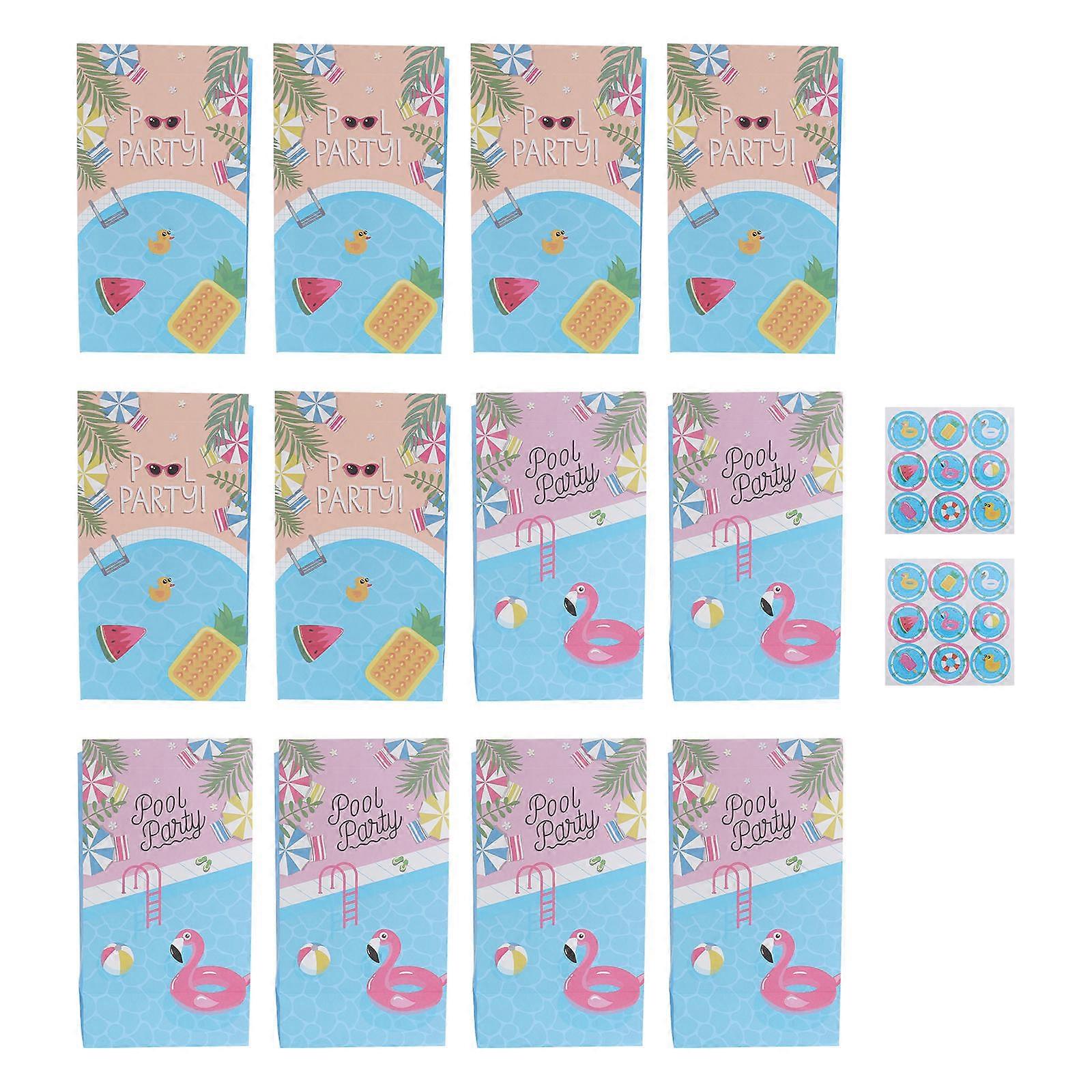 Forest Animal Wrapping Bags for Gifts and Candies Made of Durable Paper in Assorted Colors 12 Pieces