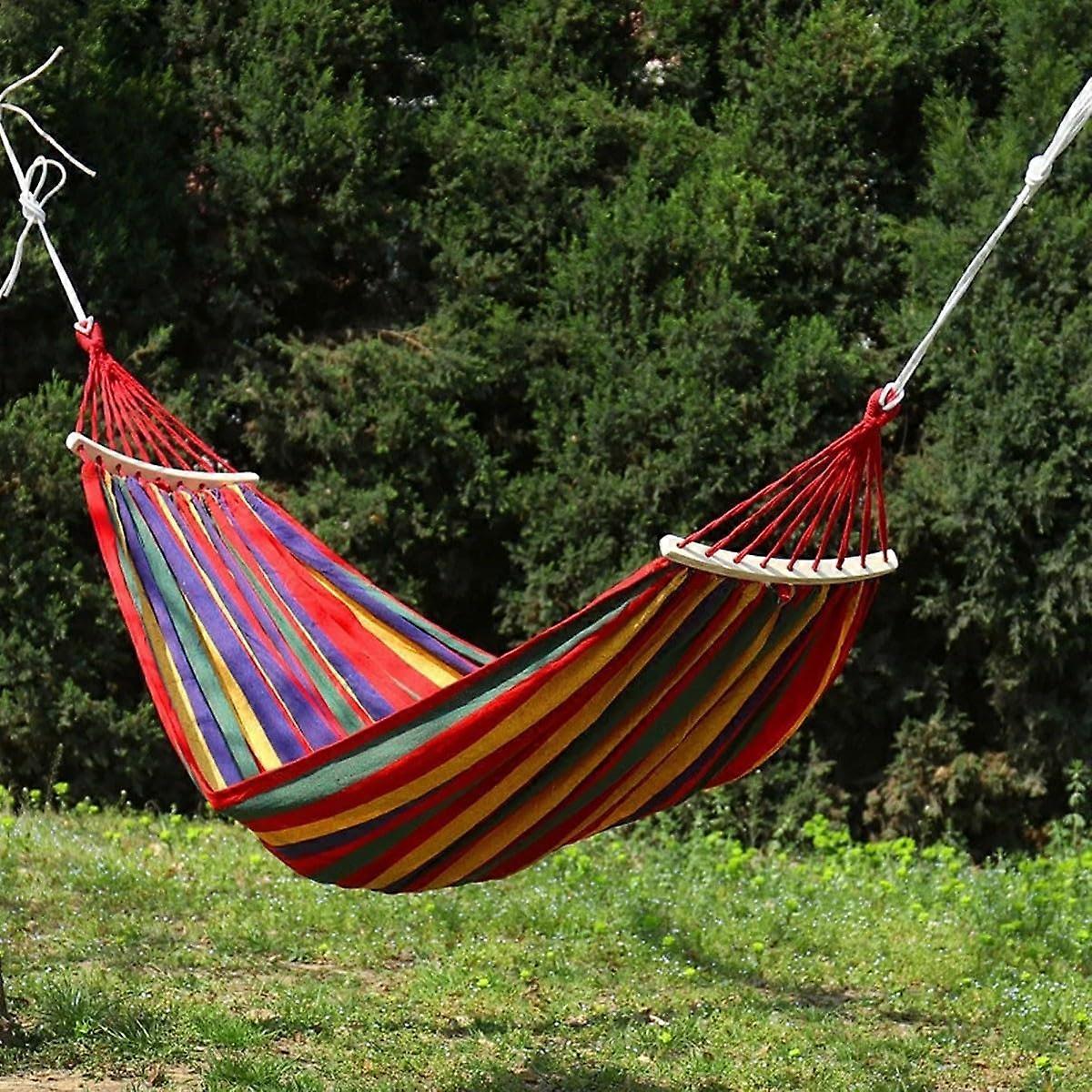 Hammocks, OutdoorGardenCampingHammock with straps; Robust hammock mounts (red)