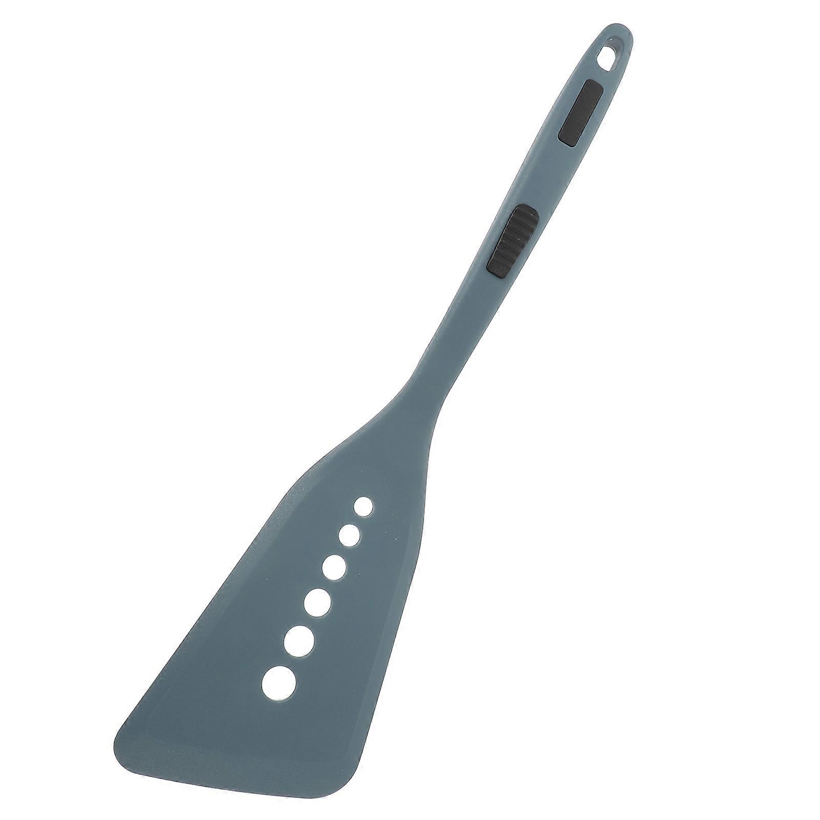 Silicone Slotted Turner Nonstick Spatula Cooking Tool For Chefs Frying Baking Dark Blue With Black Dots 34.10X8.60X1.00Cm 1Set