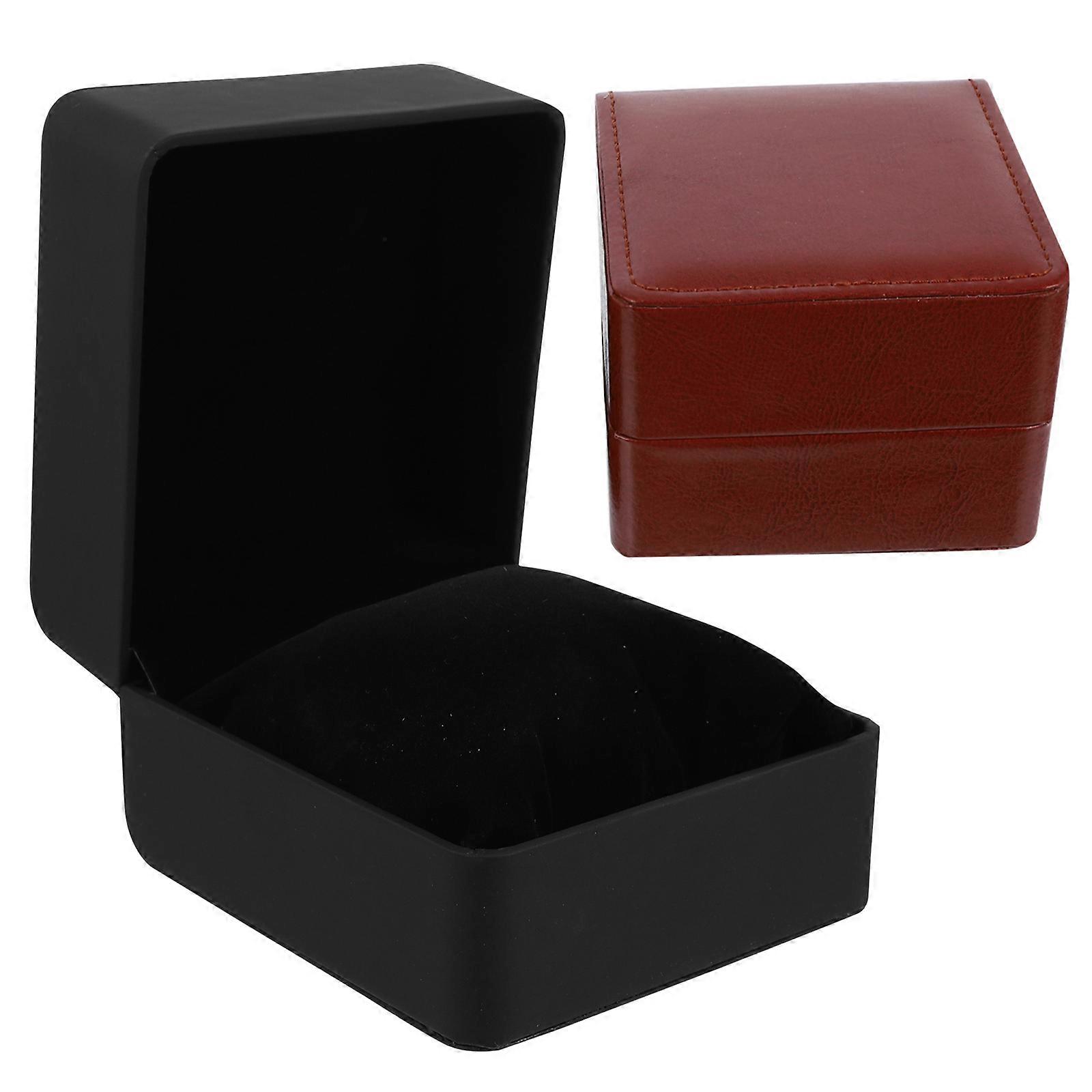 Single Watch Box Multi-Function Watch Storage Boxes Pu Leather For Gifting Occasions 2Pcs
