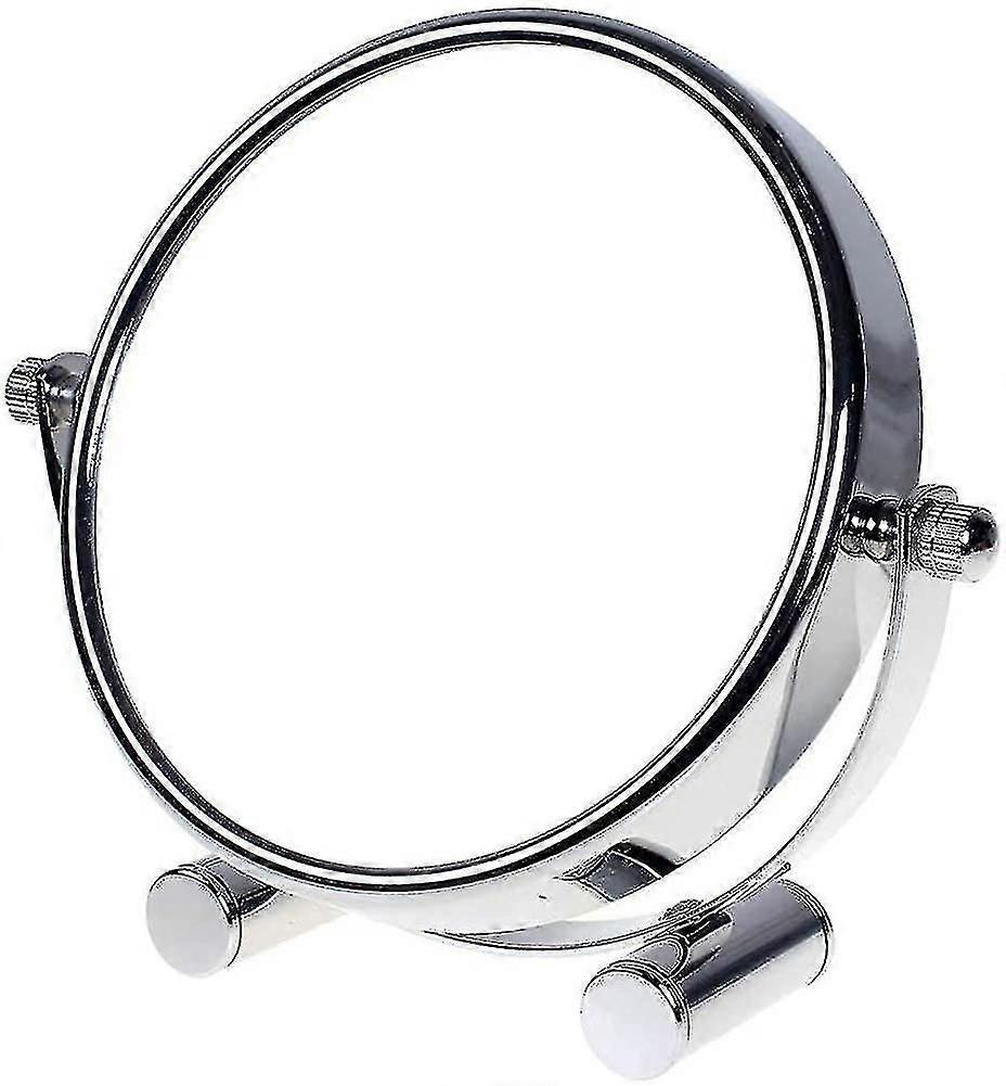 5 Inch Makeup Mirror with 5 Compartments, 360 Rotating Table Vanity Mirror for Bathroom & Bedroom Storage