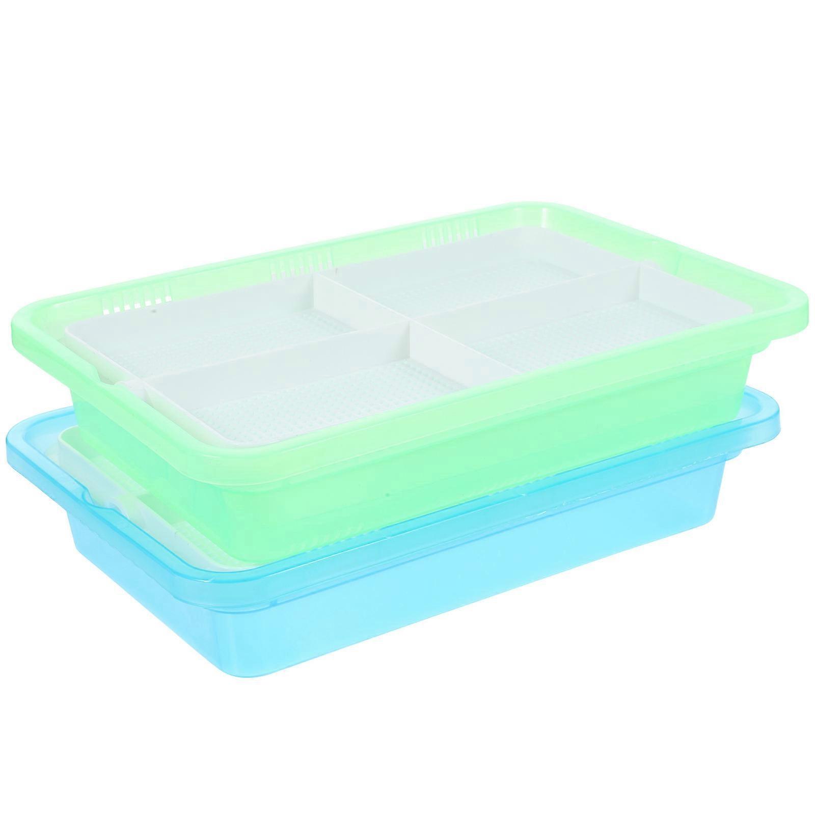 Practical Cat Grass Planter Catnip Planter Box Home Use Green Rectangular Soil-Free Cultivation 2Pcs