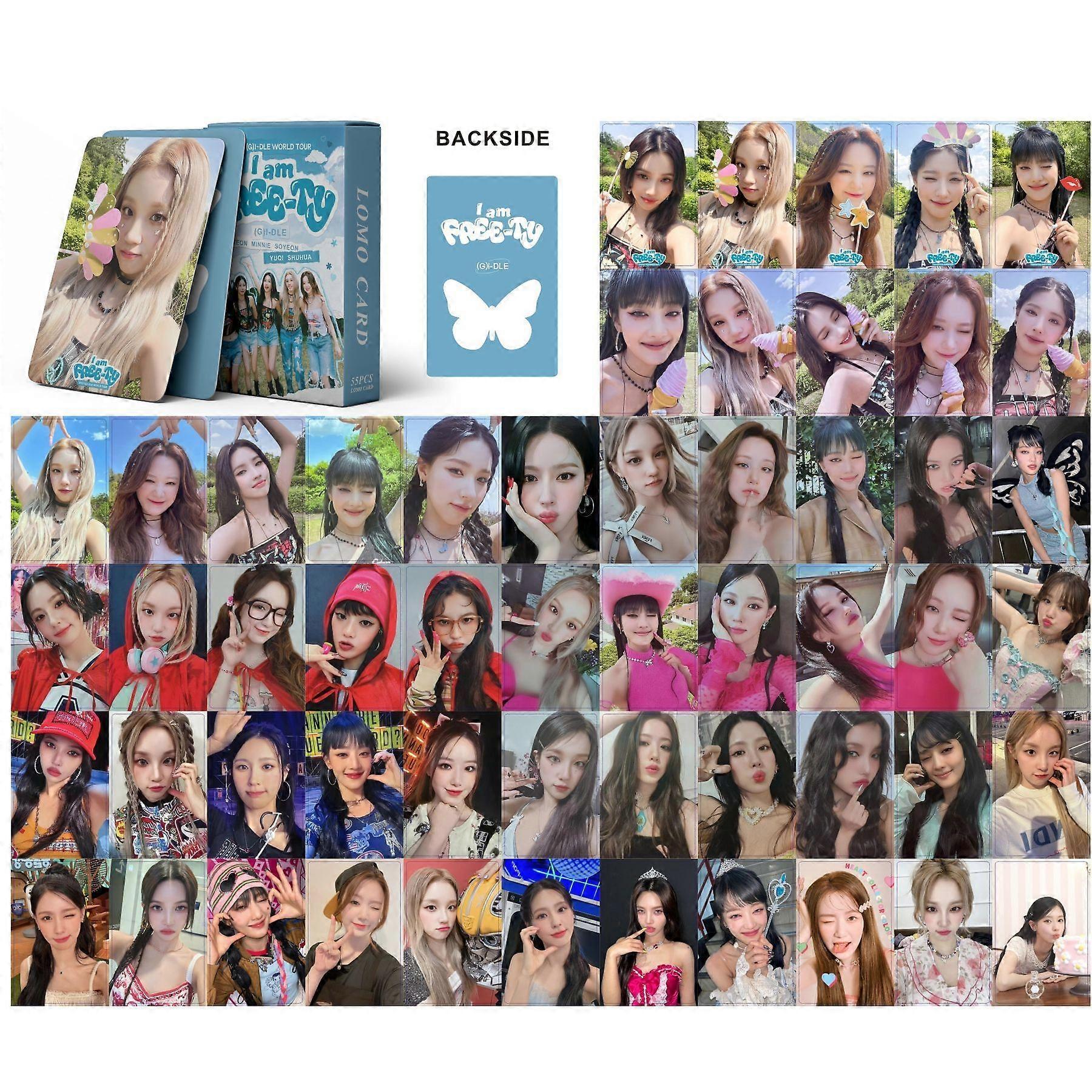 1 set of Gidle album photo cards containing 55/50 photo cards Gidle Lomo cards Gift for fans' daughters