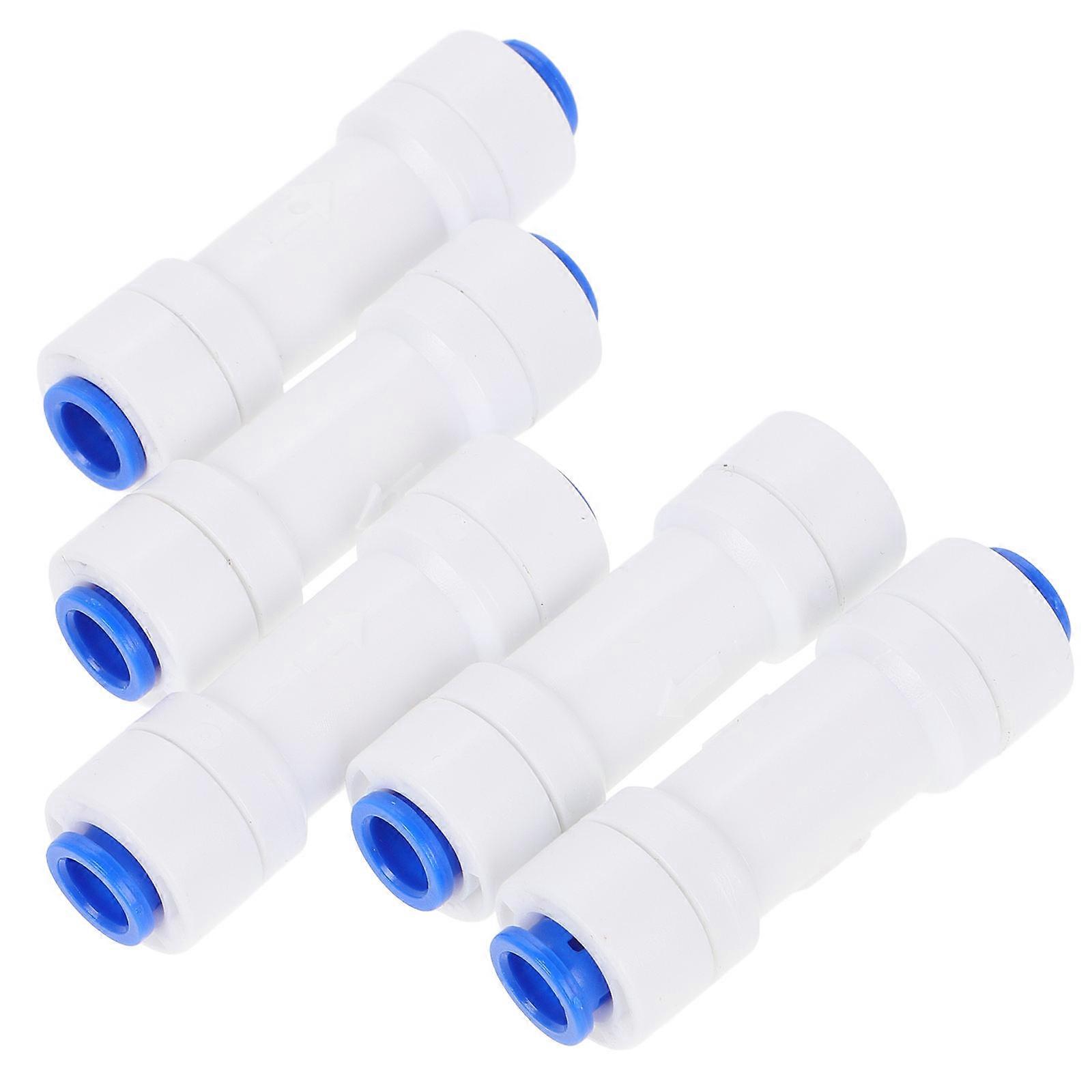 One Way Straight Check Valve Water Dispensers Commercial Use 1/4 Inch Quick Connect Easy Installation 5Pack