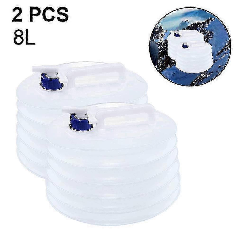 2 Pcs Collapsible Water Container, 8L Portable Water Storage