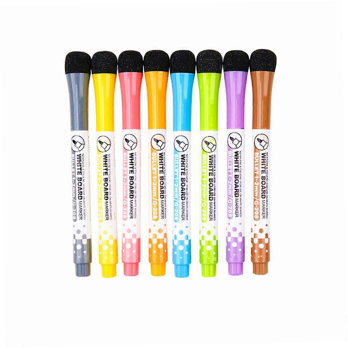 8 Colors Marker Pen Set Erasable Whiteboard Marker with Eraser for School Class Office Meeting Room Mixed Color