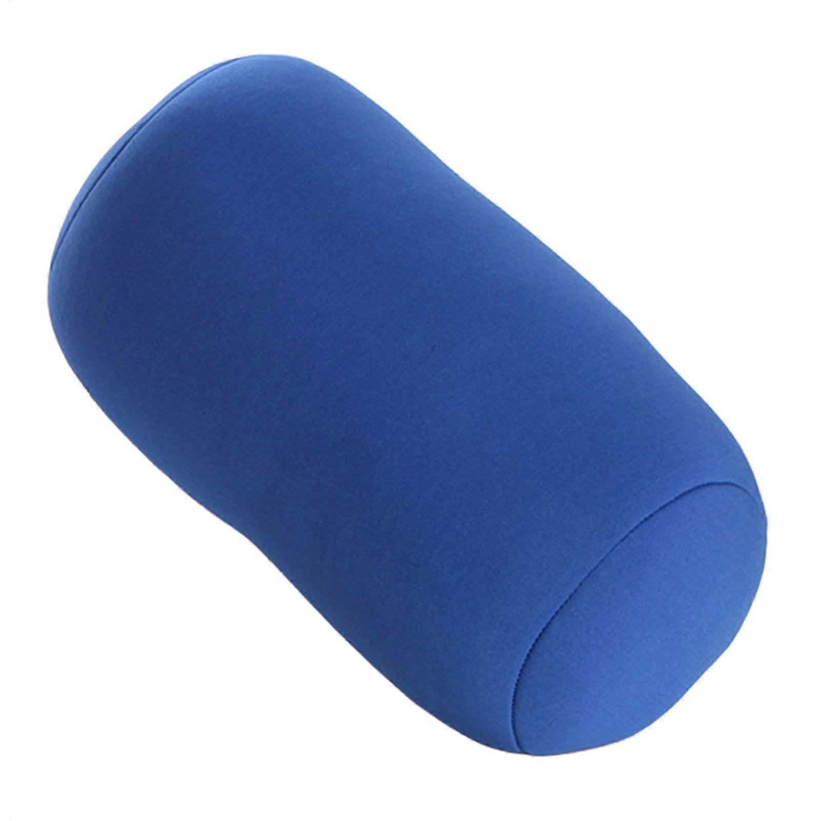 Micro Bead Neck Roll Round Relaxing Pillow Comfortable Bolster Skinfriendly Support Pillow Blue