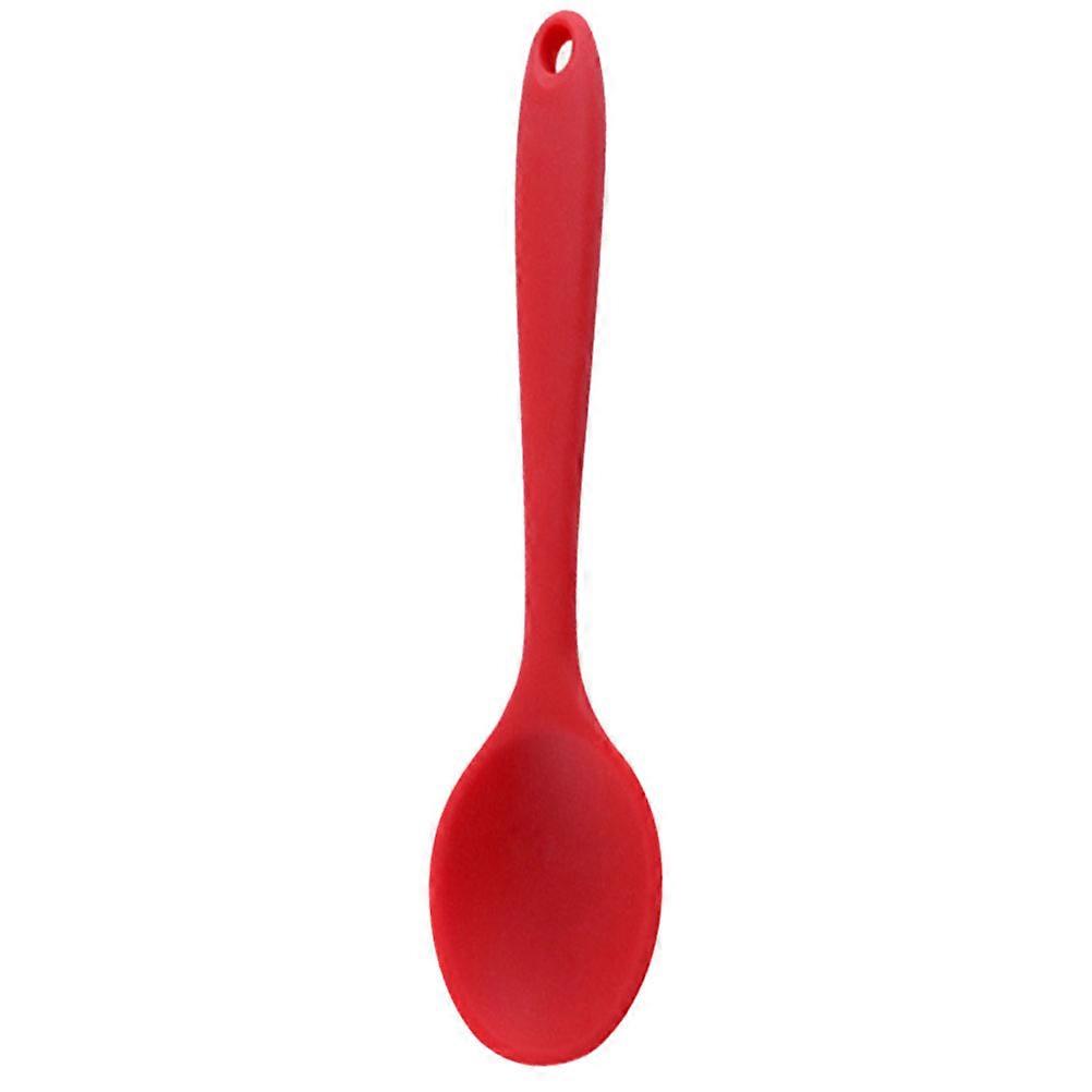 Baking Serving Spoon Silicone Mixing Spoon For Home Cooks Heat-Resistant Curved Simple .30X4.50X4.50CM Red 1Set