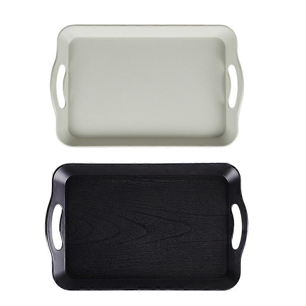 Multi Purpose Serving Trays Rectangular Non Food Tray White 2Pcs